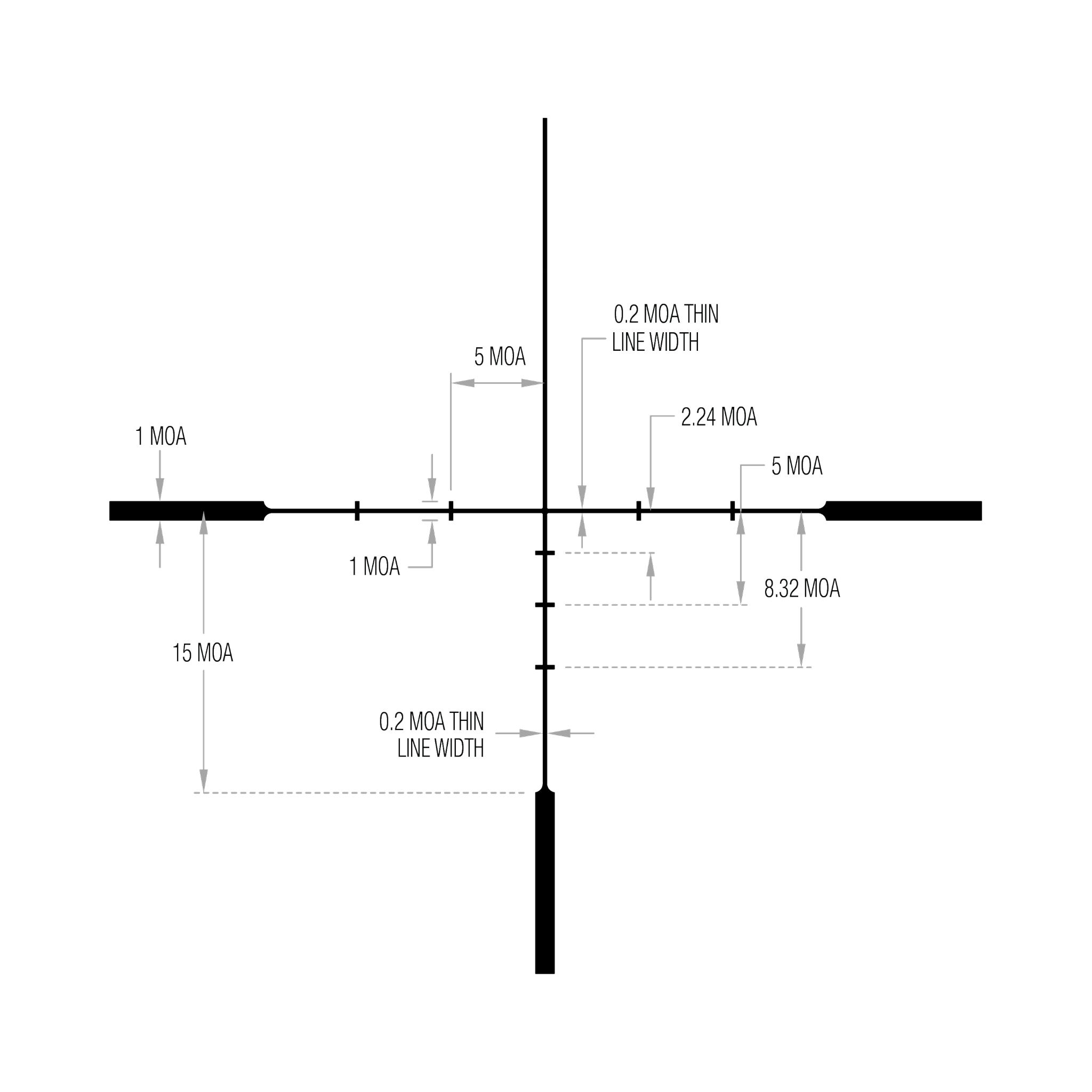 Huron® 2,5–10x40 optiskais tēmēklis BDC Hunter Holds, 30 mm, satīna melns, regulatori ar aizsargvāciņiem