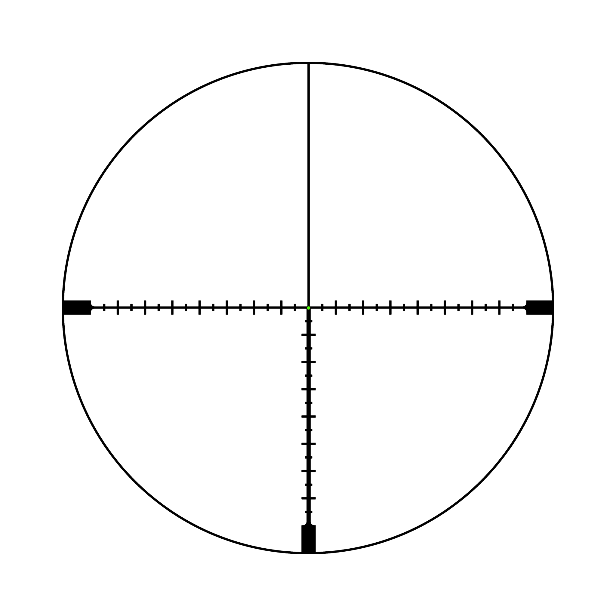 „AccuPoint®“ 4–16x50 MOA atstumo matavimo kryžminis tinklelis su žaliu tašku, 30 mm, satininė juoda spalva, „Exp. EL RTZ“