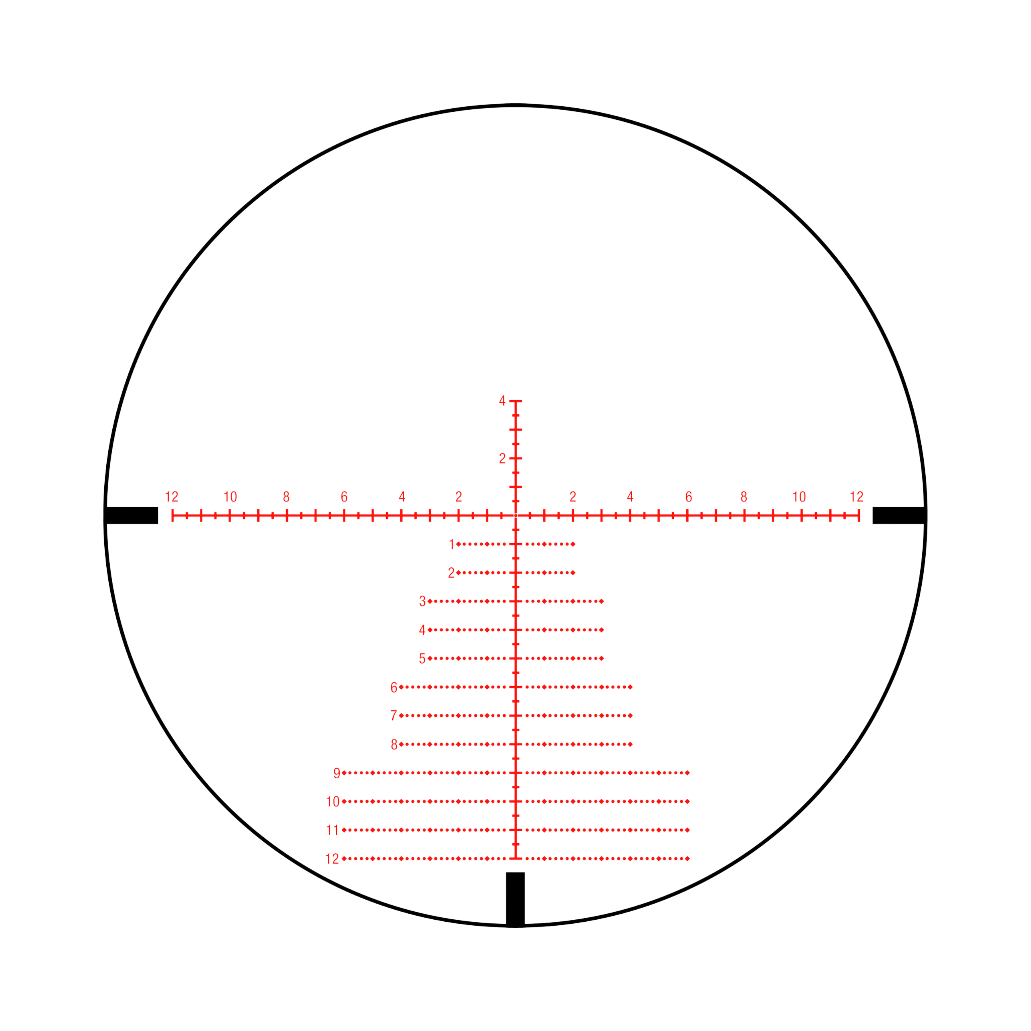 Tenmile® 4.5-30x56 FFP w/ Red/Green MRAD Precision Tree, 34mm Tube, Matte Black, w/ Return to Zero