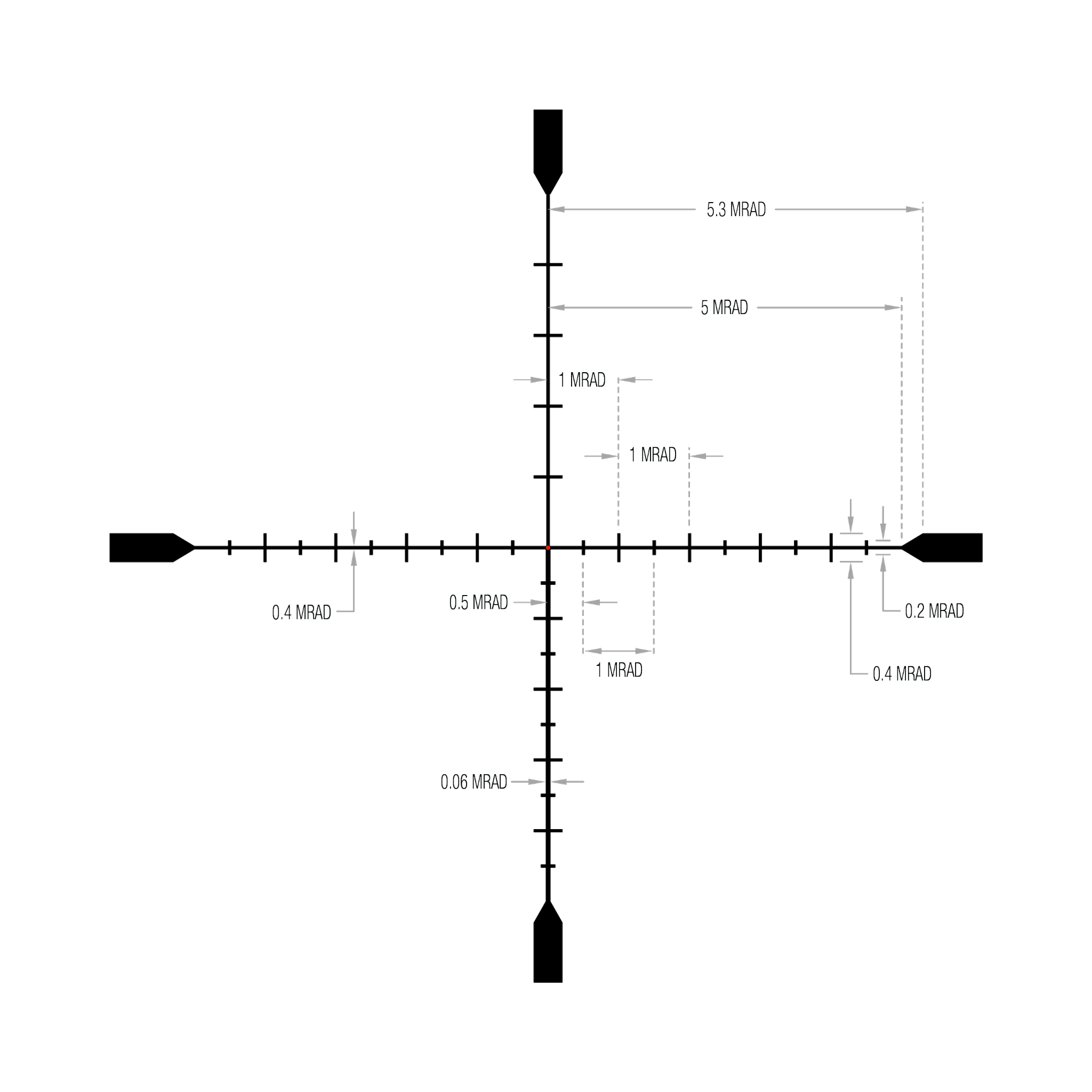 Tenmile® 6-24x50 SFP w/ Red PowerDot™, MRAD Ranging, 30mm, Matte Black, Low Capped
