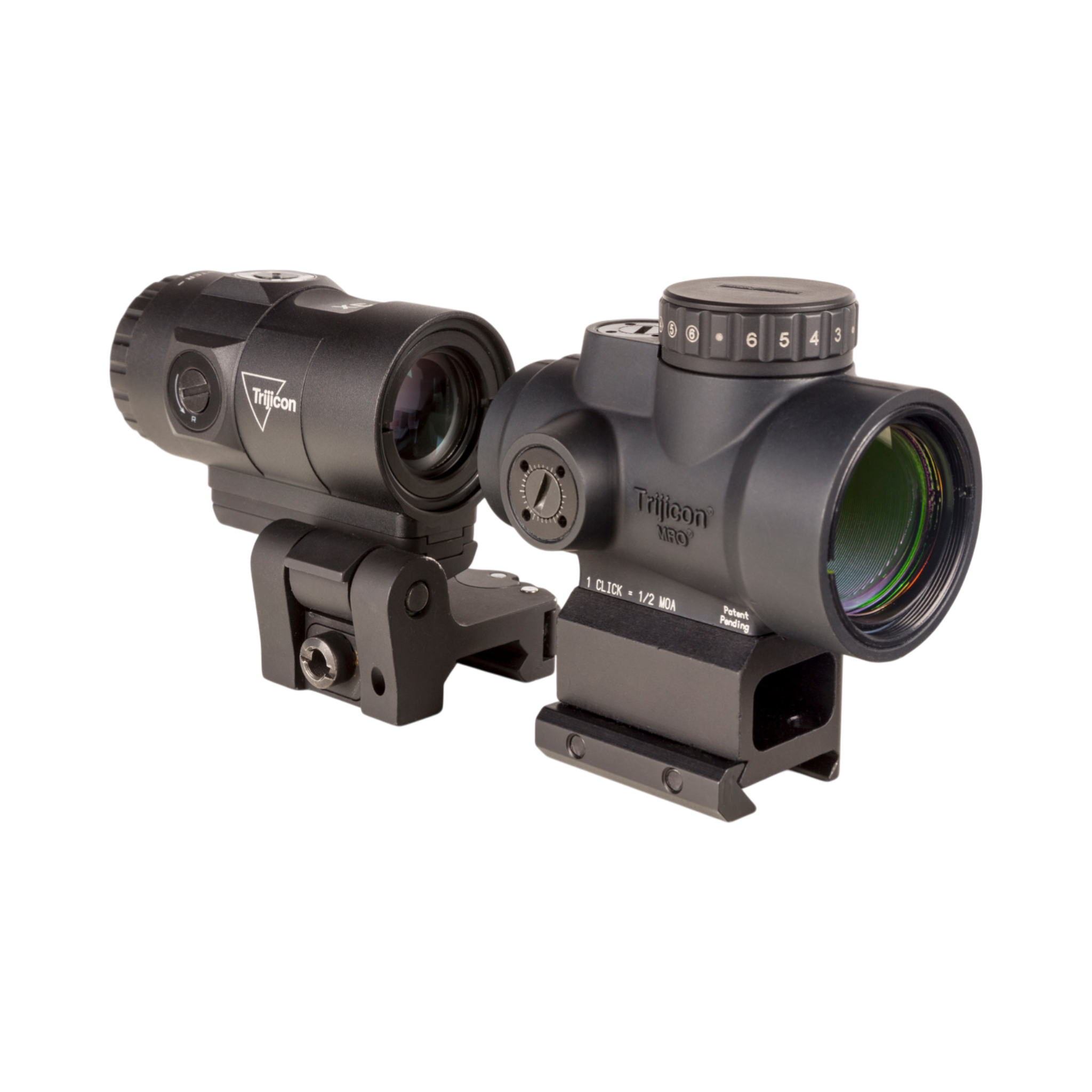 Trijicon MRO HD komplekts: 1x25 68 MOA/2 MOA, CW (AC32068) + 3x palielinātājs, regulējams ātrās nomaiņas stiprinājums