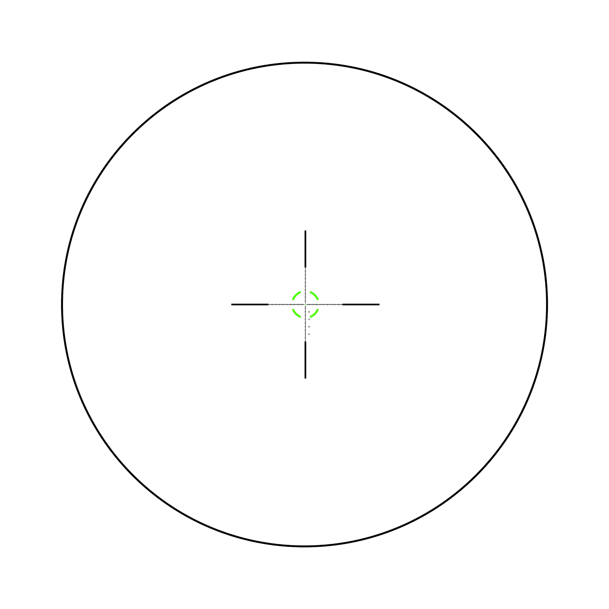 Credo® HX 1-6x24 FFP ar zaļu MOA segmentētu apli, 30 mm, satīna melns, ar zemu vāciņu