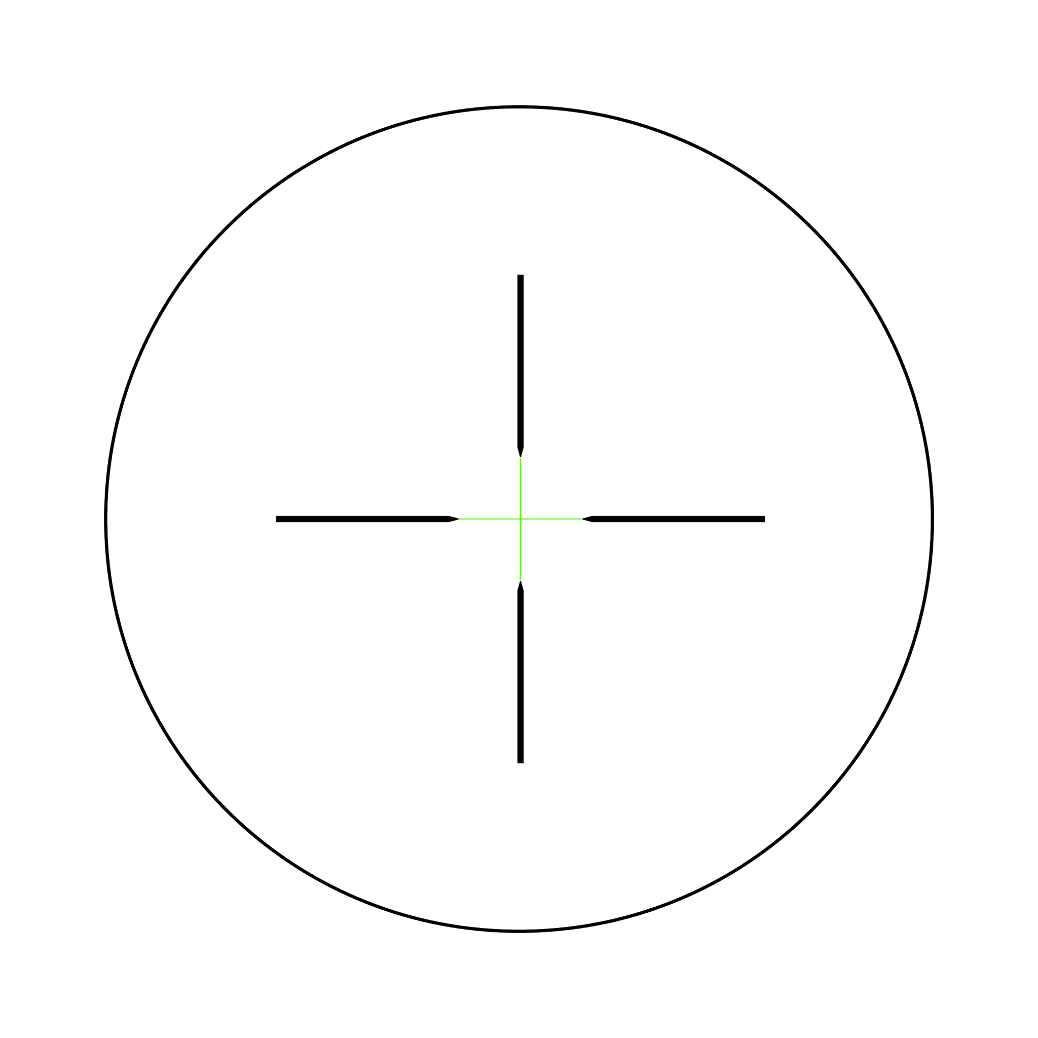 Credo® HX 2,5–10x56 SFP ar zaļo standarta dubultu optiku, 30 mm, satīna melnā krāsā, ar zemu vāciņu