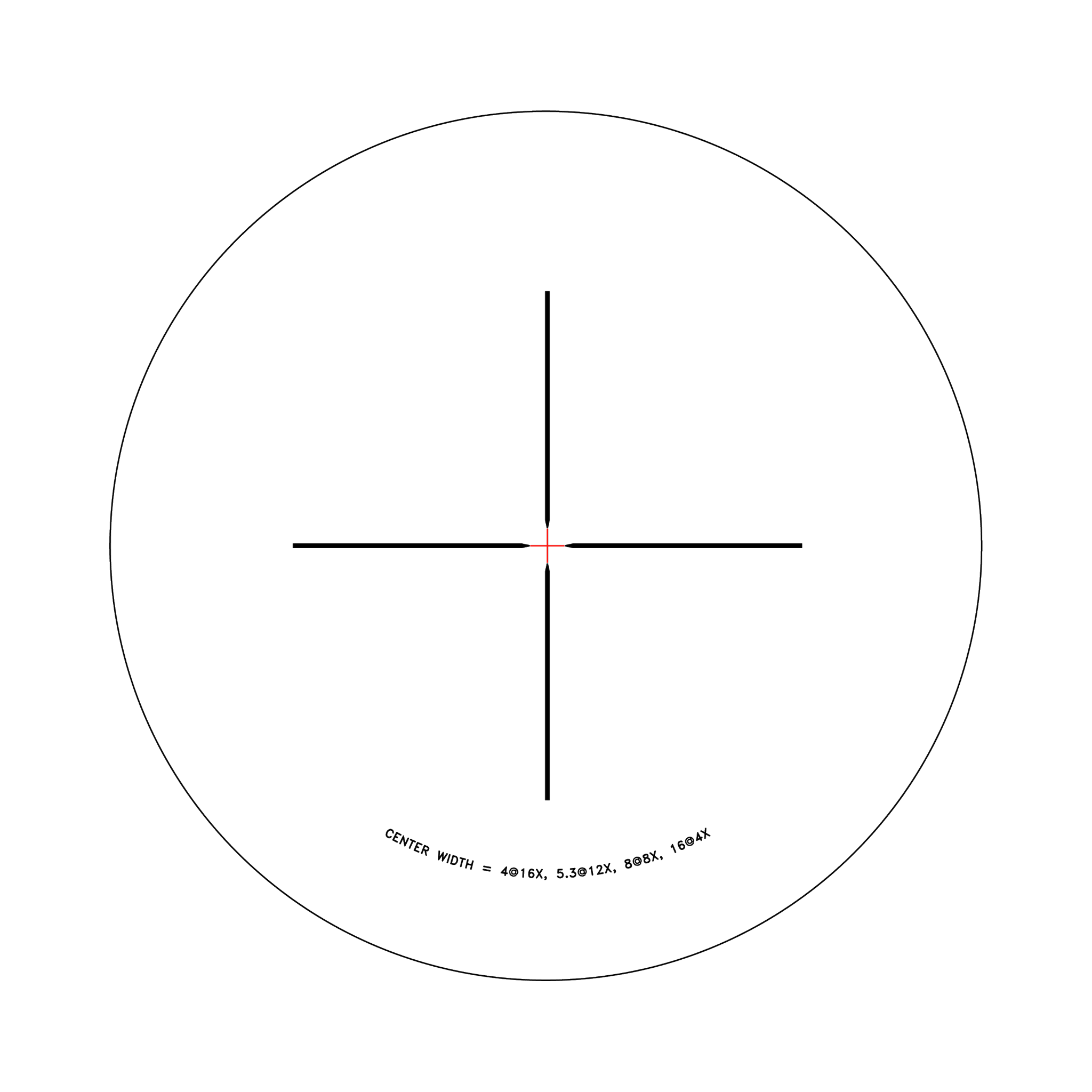 Credo® HX 4-16x50 SFP w/ Red Standard Duplex, 30mm, Satin Black, Low Capped