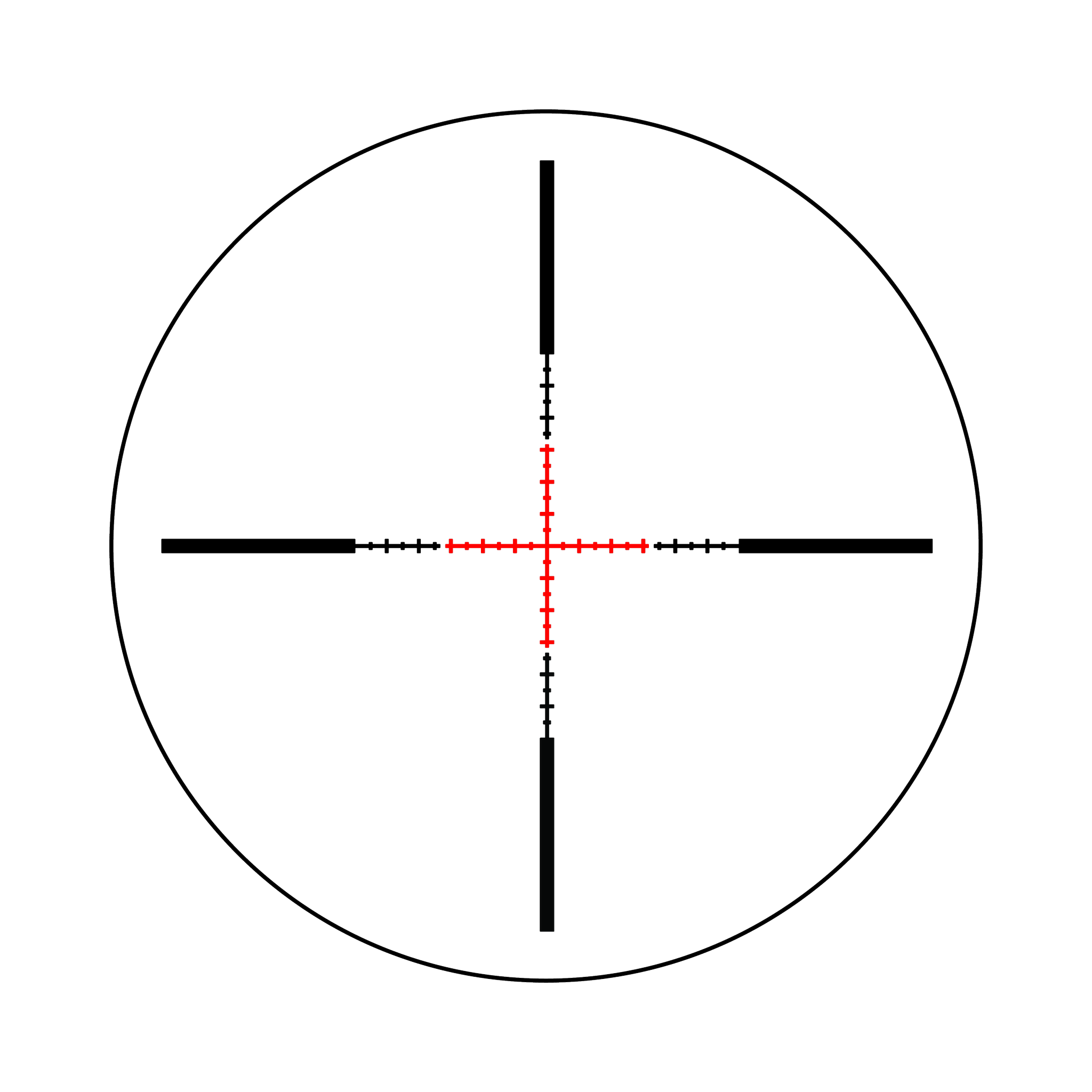 Credo® 1-4x24 SFP ar sarkanu MRAD attāluma mērīšanu, 30 mm, matēti melns, ar zemu vāciņu