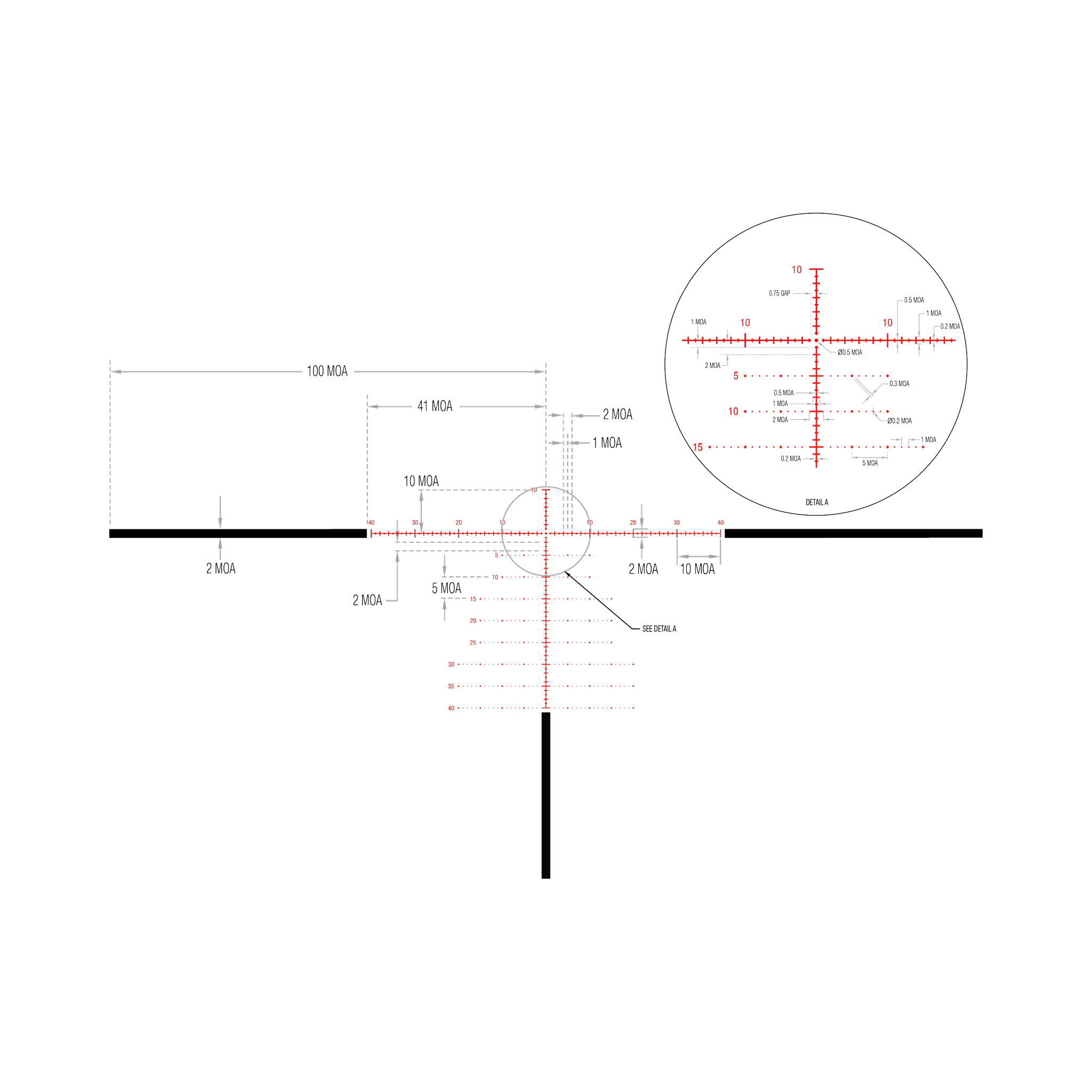 Credo® 2–10x36 FFP ar sarkanu MOA Precision Tree tēmēkli, 30 mm, matēti melns, Exp. EL RTZ