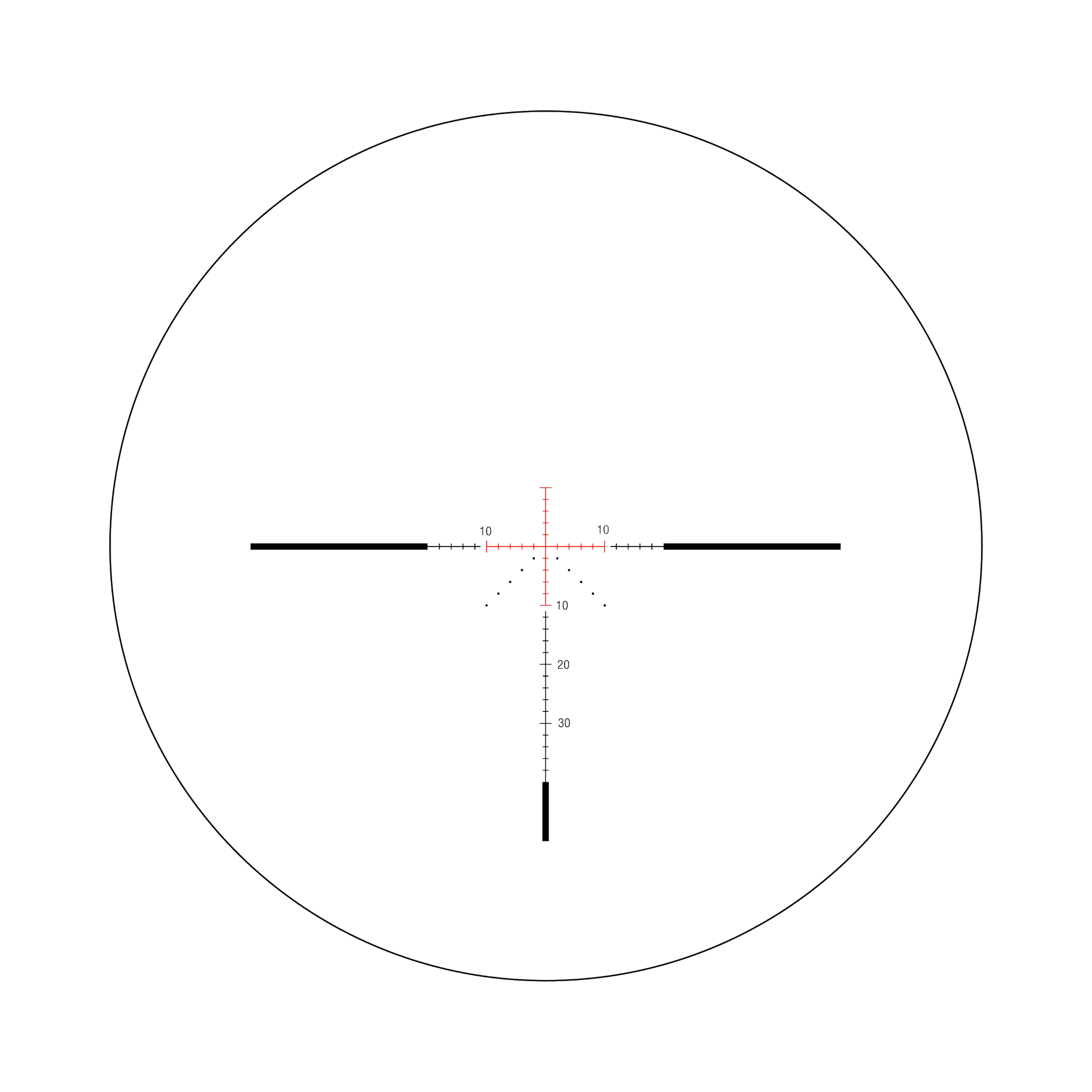 Credo® 3-9x40 SFP ar sarkanu MOA Precision Hunter, 1 collas caurule, matēti melna, ar zemu vāciņu