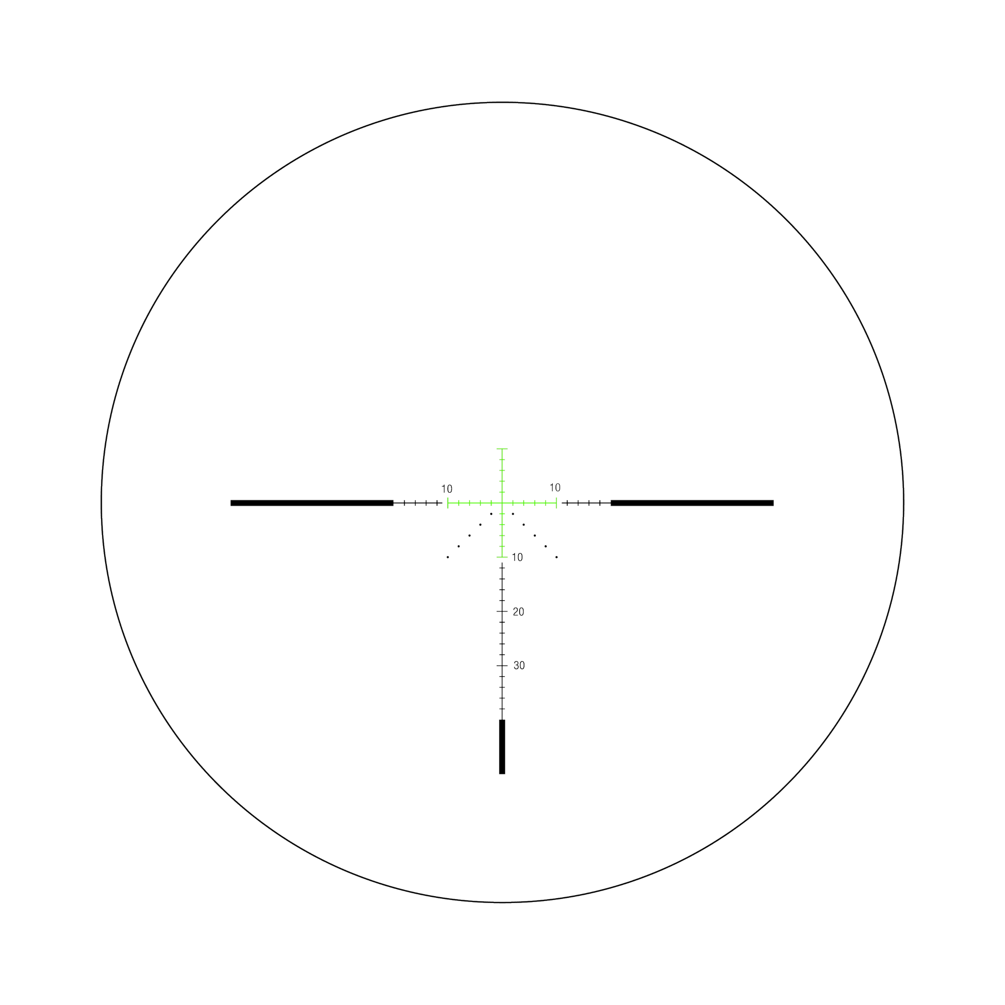 Credo® 3-9x40 SFP ar zaļo MOA Precision Hunter, 1 collas caurule, matēti melna, ar zemu vāciņu