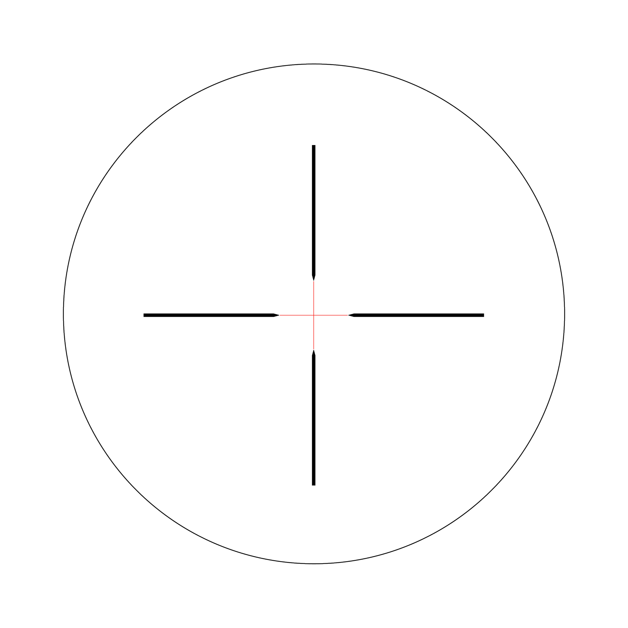 Credo® 3–9x40 SFP ar sarkanu standarta dupleksa tēmēkli, 1 collas caurule, matēti melna, ar zemu vāciņu