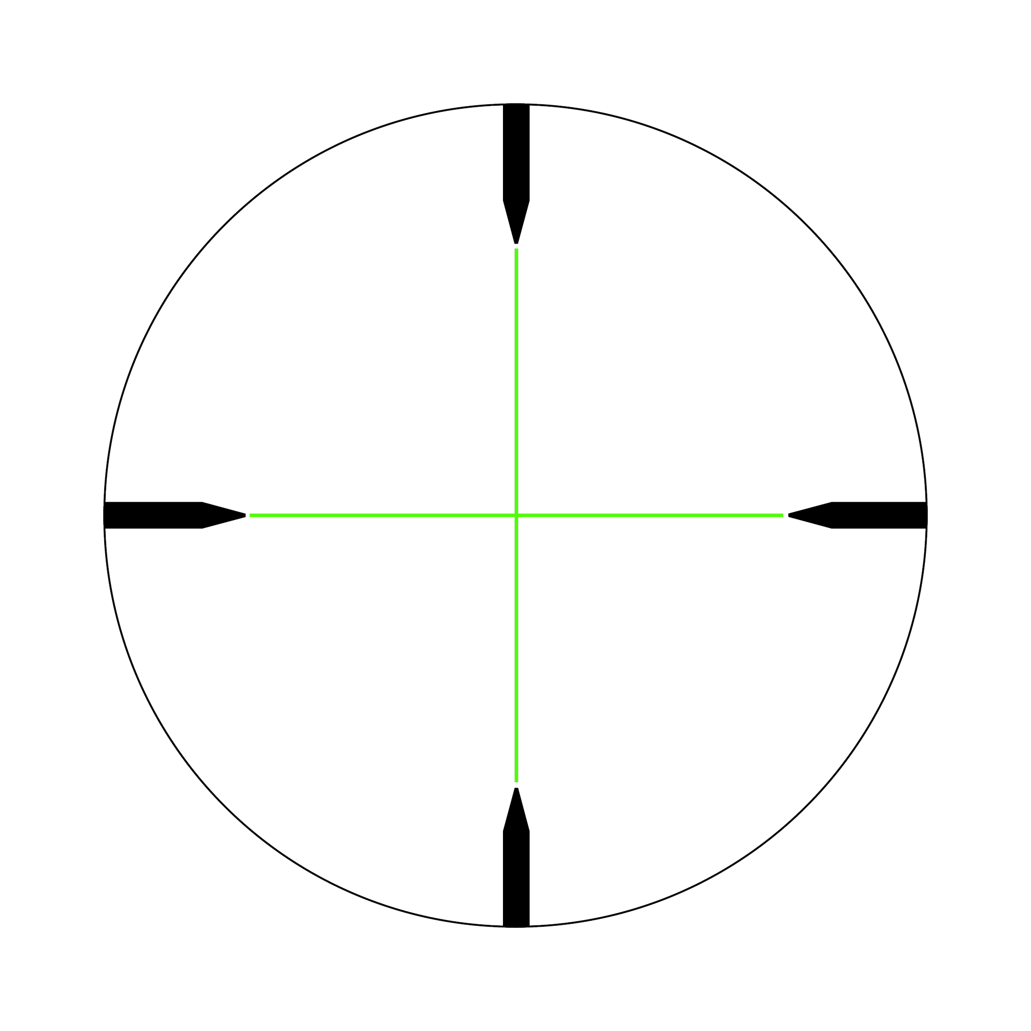 Credo® 3-9x40 SFP ar zaļo standarta dubultu optiku, 1 collas caurule, matēti melna, ar zemu vāciņu