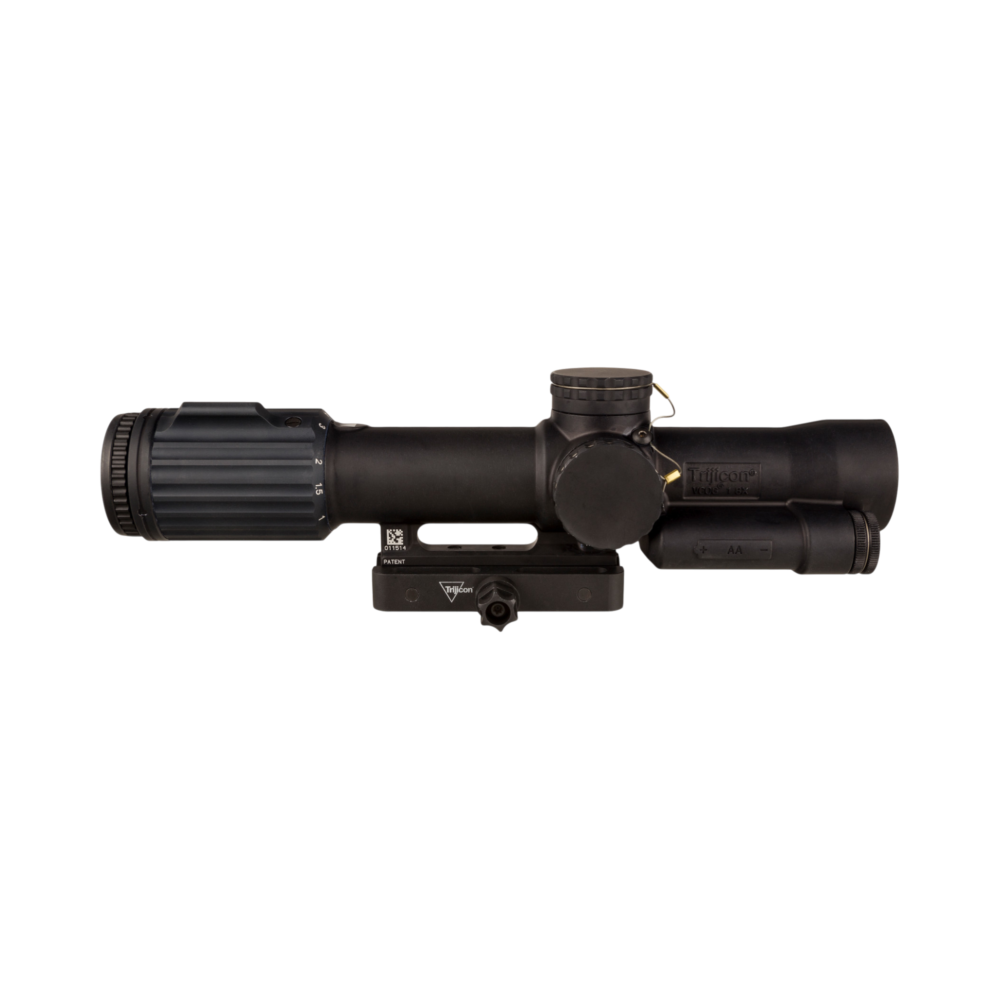 VCOG® 1-8x28 Riflescope, Red MRAD Crosshair Dot Reticle w/ Mount with Trijicon Q-LOC™ Technology