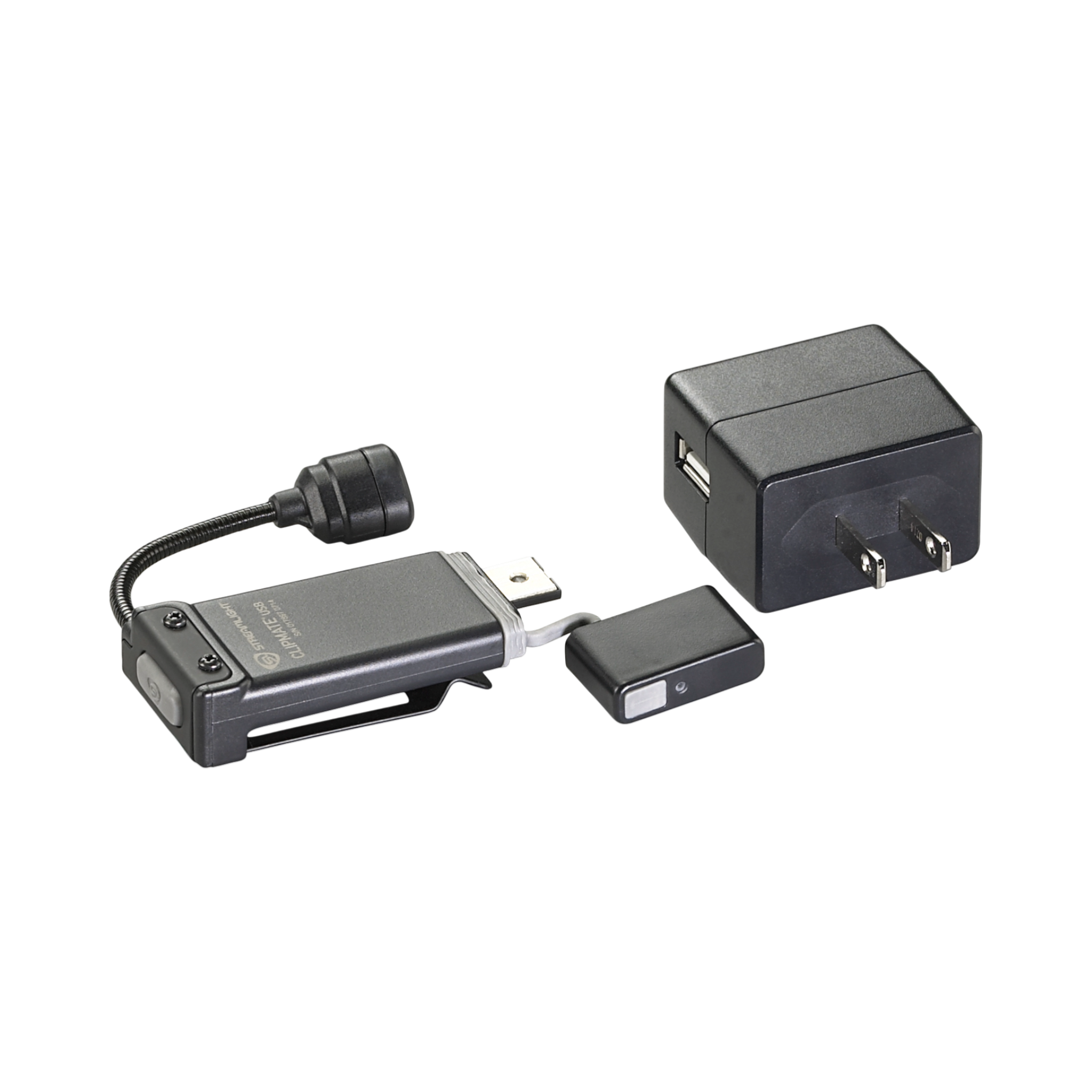 Streamlight ClipMate USB - 120V AC - Black with White and Red LEDs (61126)