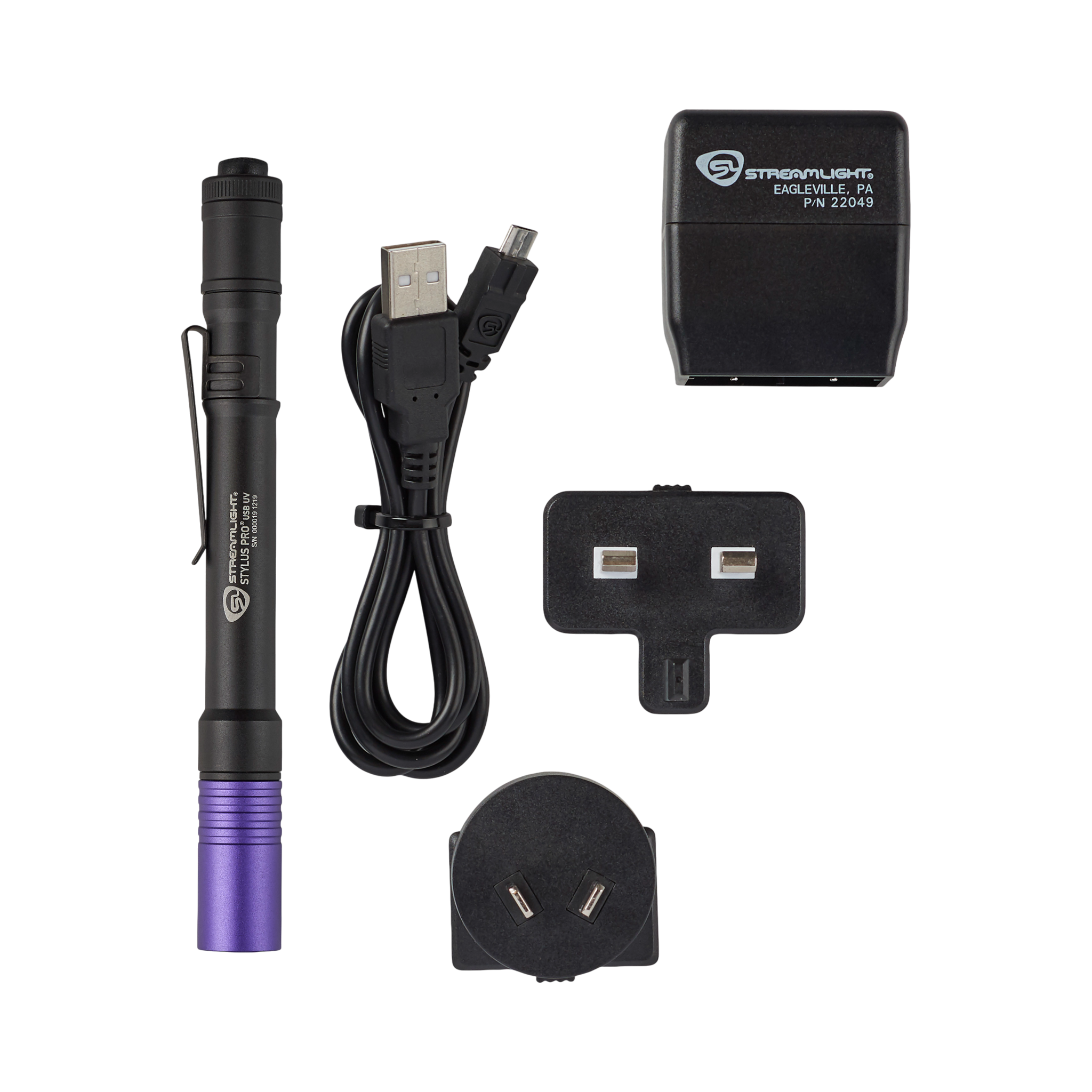 Streamlight Pro USB UV - 240 V maiņstrāva - Iekļauts neilona maksts (66150)