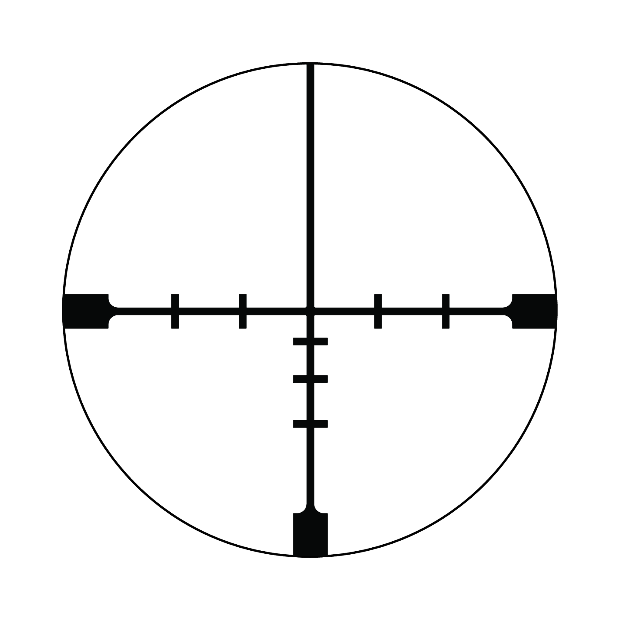 Huron® 1-6x24 optiskais tēmēklis BDC Hunter Holds, 30 mm, satīna melns, regulatori ar aizsargvāciņiem