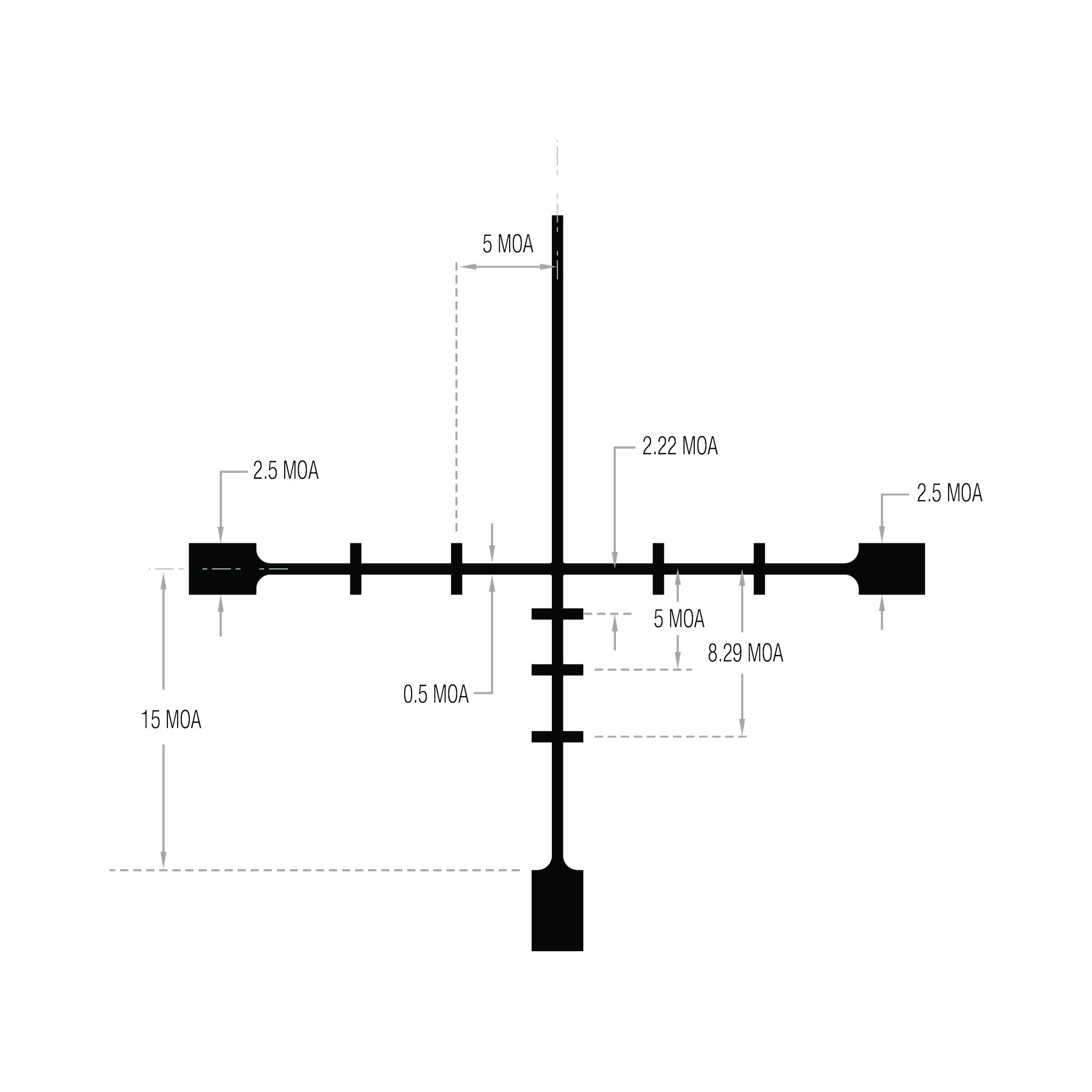 Huron® 1-6x24 optiskais tēmēklis BDC Hunter Holds, 30 mm, satīna melns, regulatori ar aizsargvāciņiem