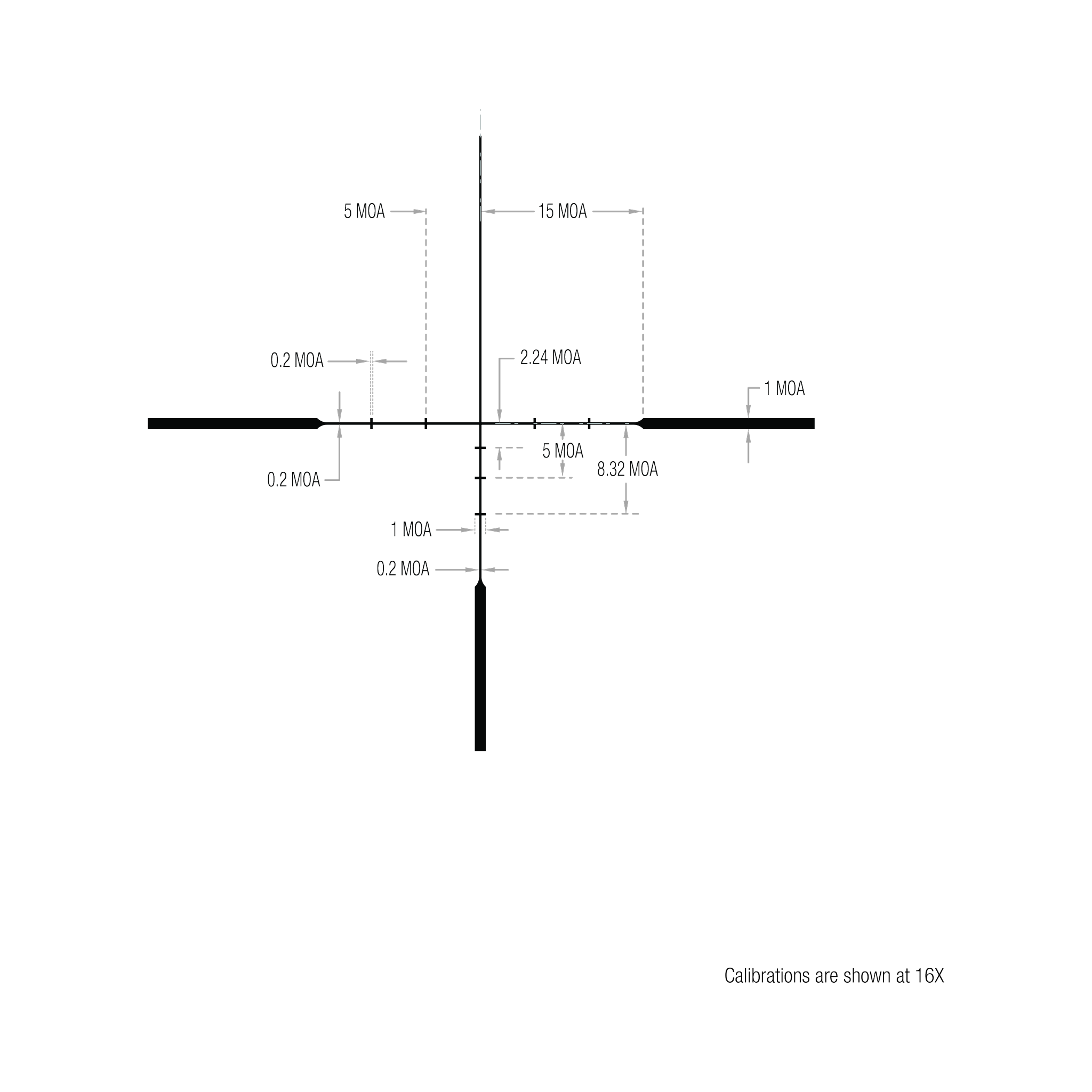 Huron® 4–16x50 optiskais tēmēklis BDC Hunter Holds, 30 mm, satīna melns, regulatori ar aizsargvāciņiem