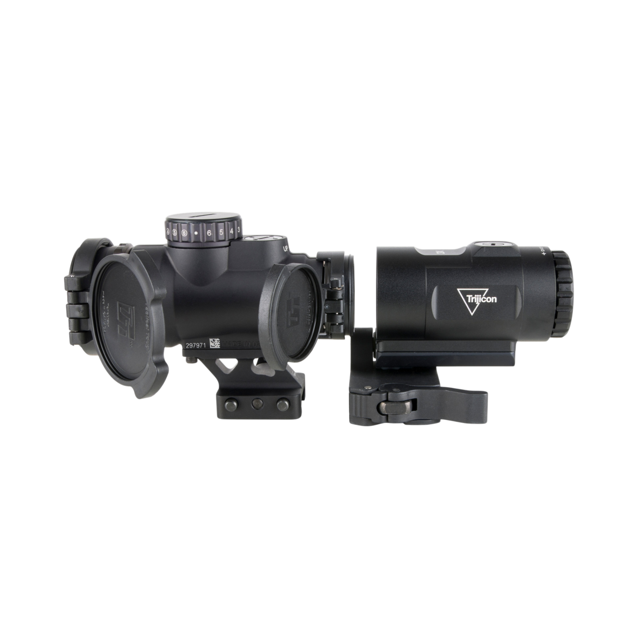 Trijicon MRO® HD Patrol Combo; 1x25 68/2 MOA; Full CW Q-LOC (AC32070) un 3x palielinātājs QR-FTS