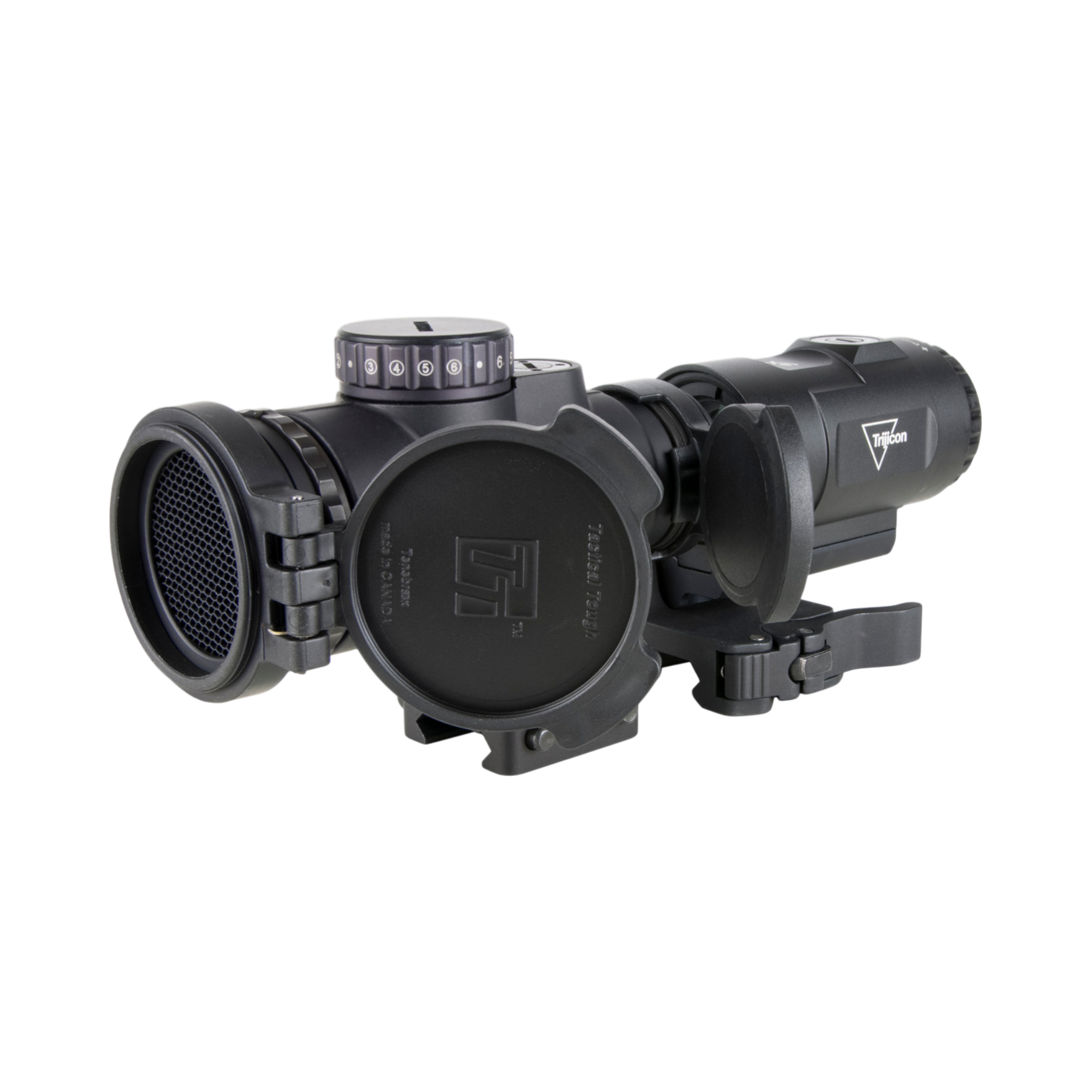 Trijicon MRO® HD Patrol Combo; 1x25 68/2 MOA; Full CW Q-LOC (AC32070) un 3x palielinātājs QR-FTS