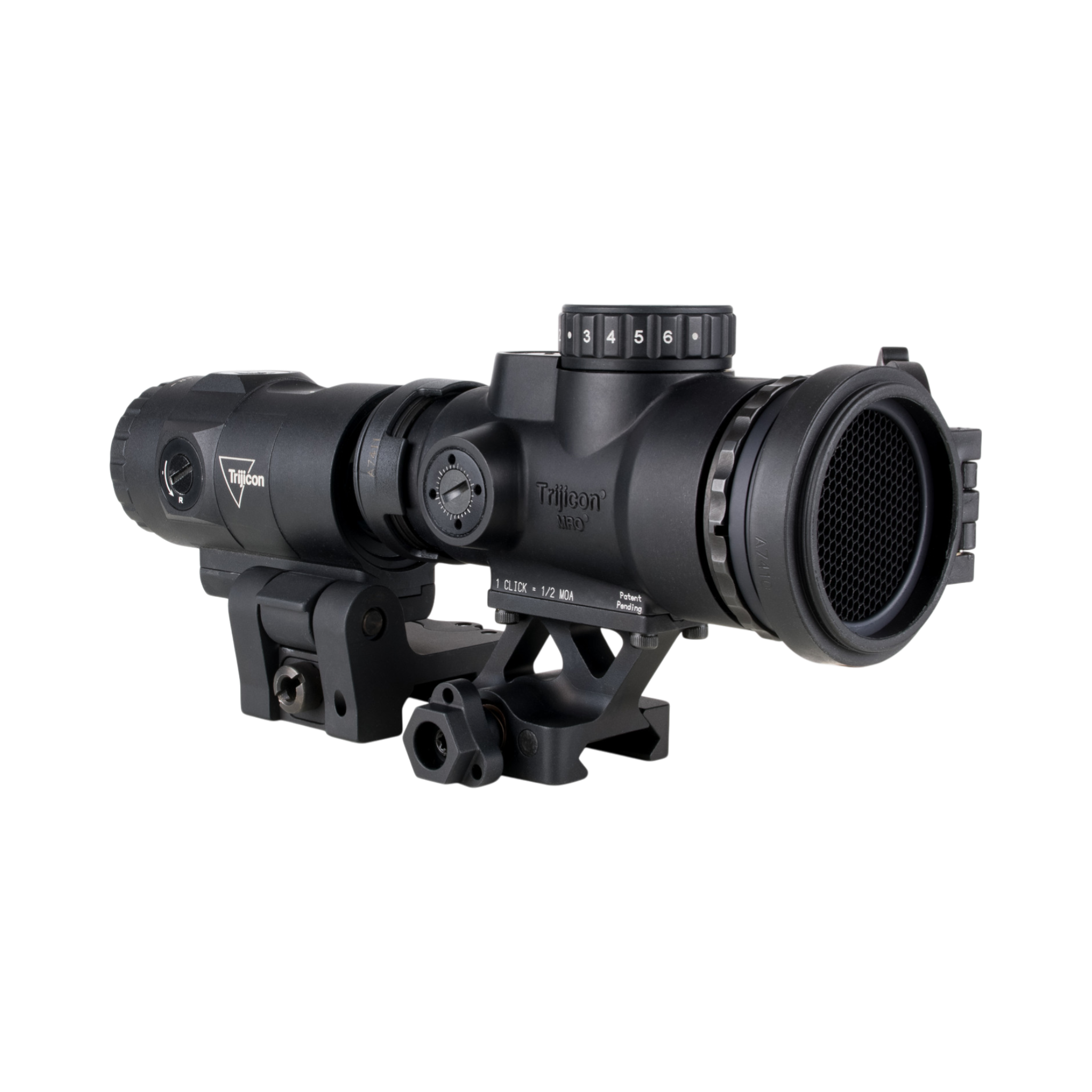 Trijicon MRO SD Patrol 1x25, 3x Mag, Adj. LED, 2 MOA Red Dot; Full CW Q-LOC (AC32070); 3X Mag QR-FTS