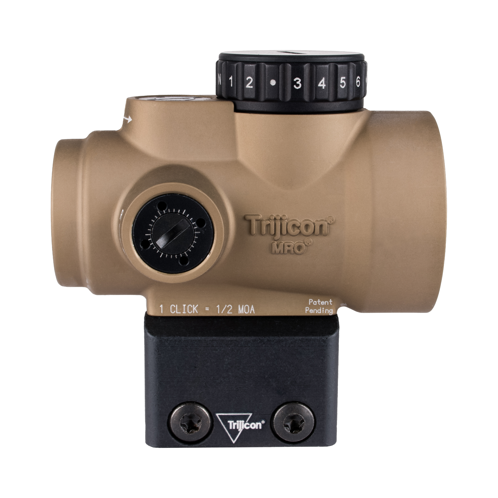 Trijicon MRO® SD 1x25 regulējams LED 2,0 MOA sarkanais punkts, anodēts koijotu brūnā krāsā; pilnībā krāsots (AC32068)