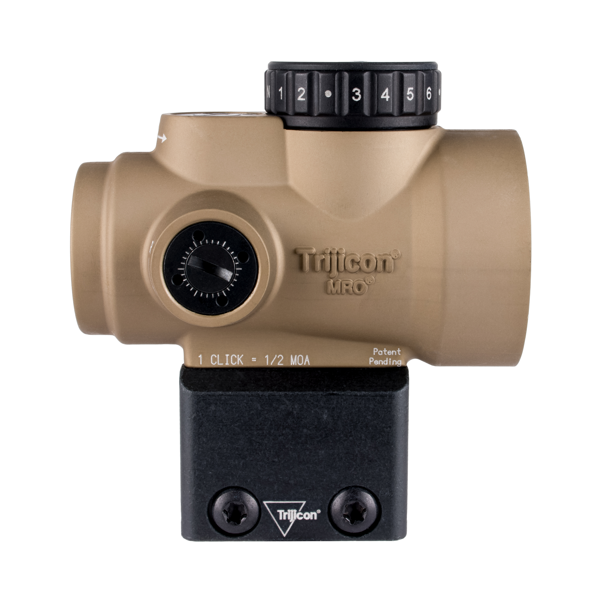 Trijicon MRO® SD 1x25 ar regulējamu LED 2,0 MOA sarkano punktu, anodēts koijotu brūnā krāsā; apakšējā trešdaļa pa labi (AC32069)