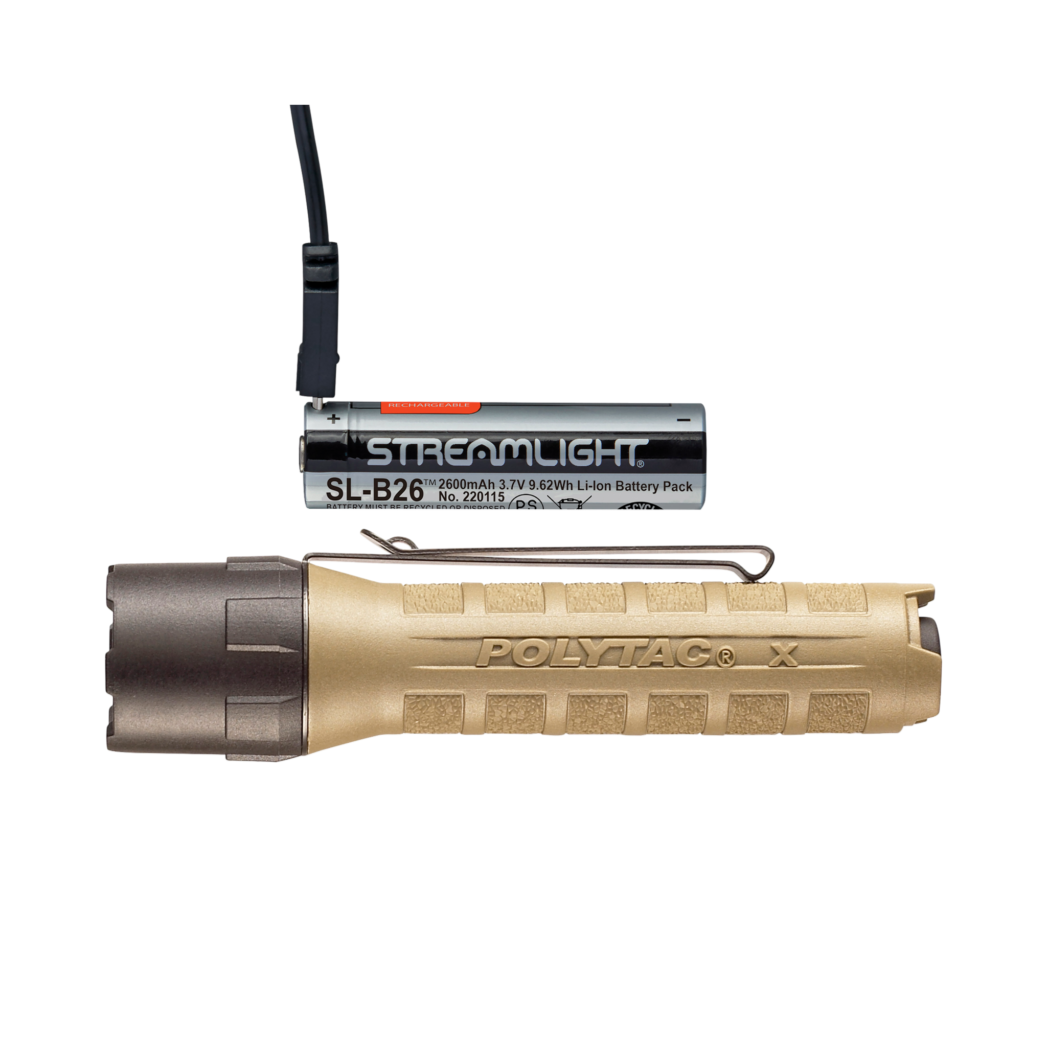 Streamlight PolyTac X USB - Incl. SL-B26 battery pack - Clam - Coyote (88612)