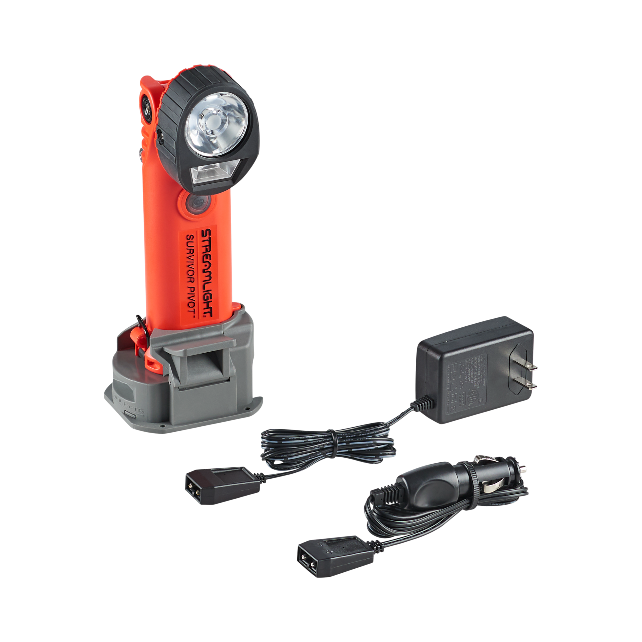 Streamlight Pivot – 120 V/100 V maiņstrāva/12 V līdzstrāva (bez alk. bateriju turētāja) – oranža (91802)