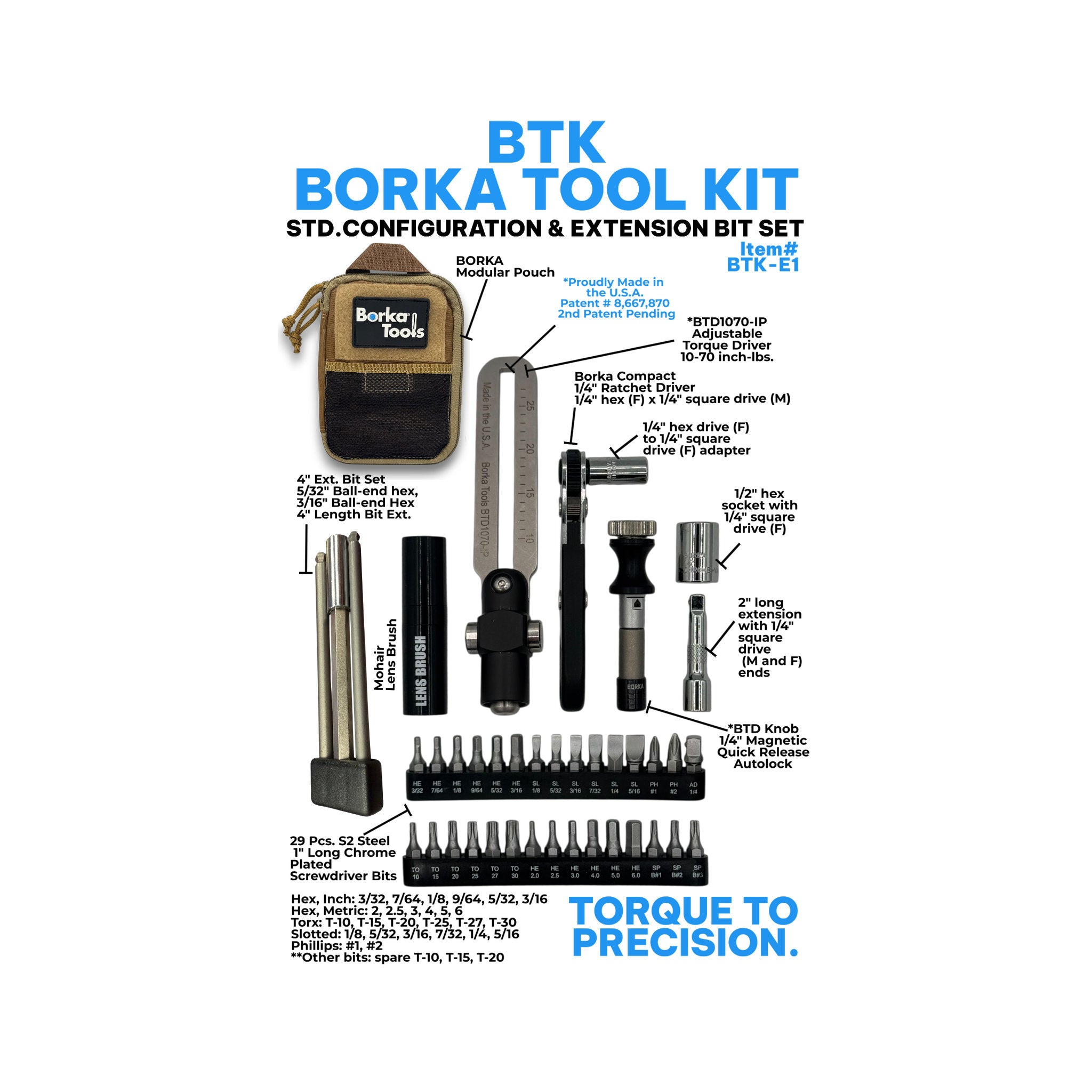 Borka Tool Kit "Standard Configuration" with 3pc. Extension Set