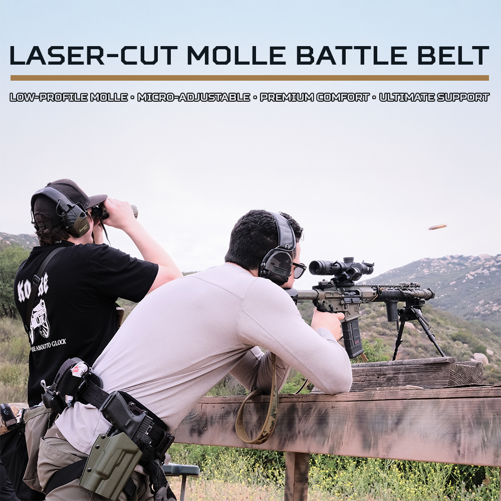 Kore B1B Battle Belt Laser Cut Molle Black w/Inner Belt