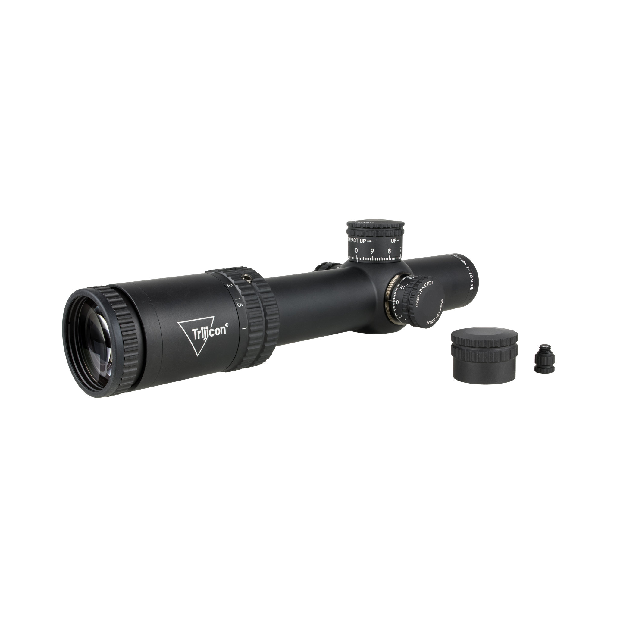 Credo® 1–10x28 FFP ar sarkanu/zaļu MRAD segmentētu apļa uzlabojumu, 34 mm, matēta apdare, Exp. EL RTZ