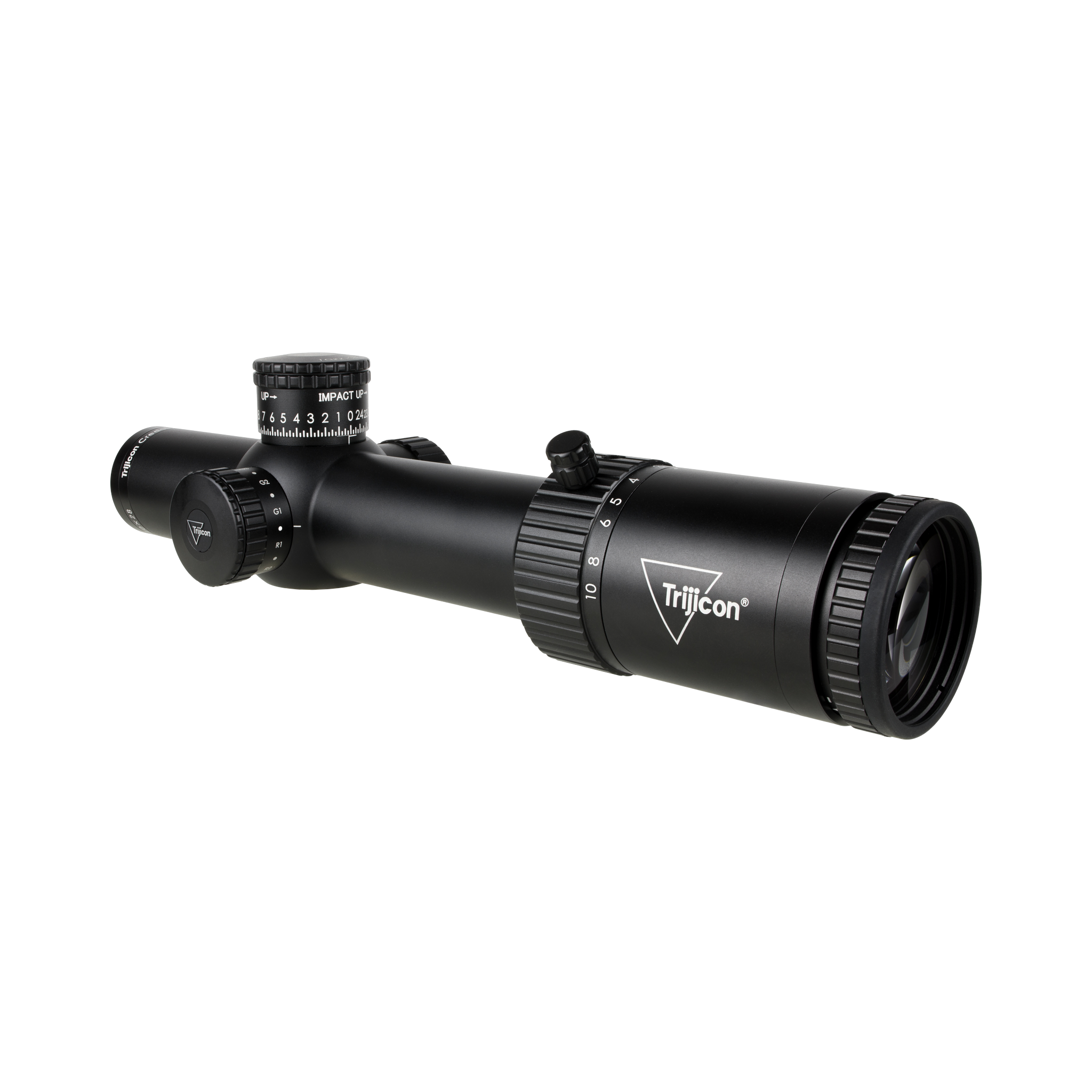 Credo® HX 1-10x28 FFP ar sarkanu/zaļu MOA segmentētu apļa uzlabojumu, 34 mm, satīna apdare, Exp. EL RTZ