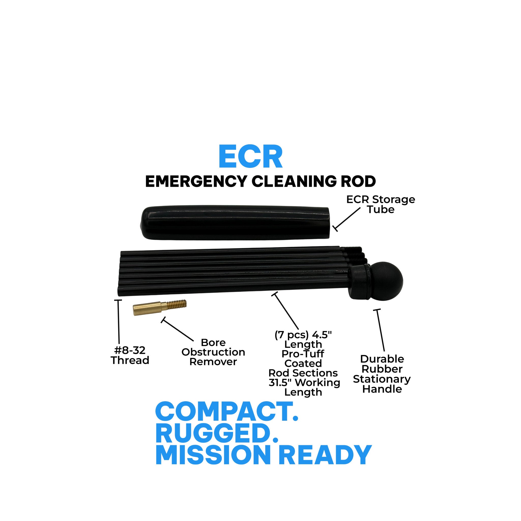 Borka Emergency Cleaning Rod (7 pc. Rod Sections 31.5" Working Length)