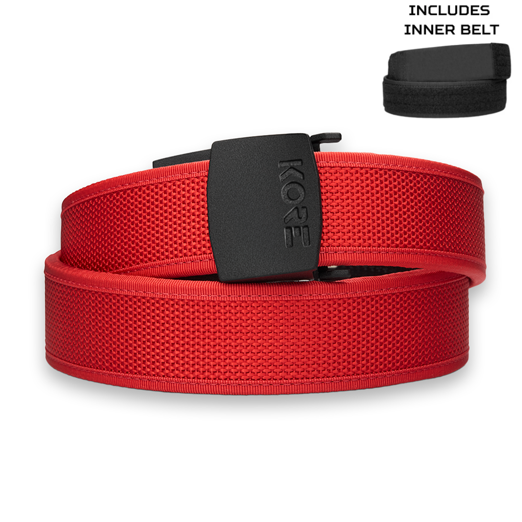 Kore C1 Competition Shooting Belt Red w/Inner Belt Padded