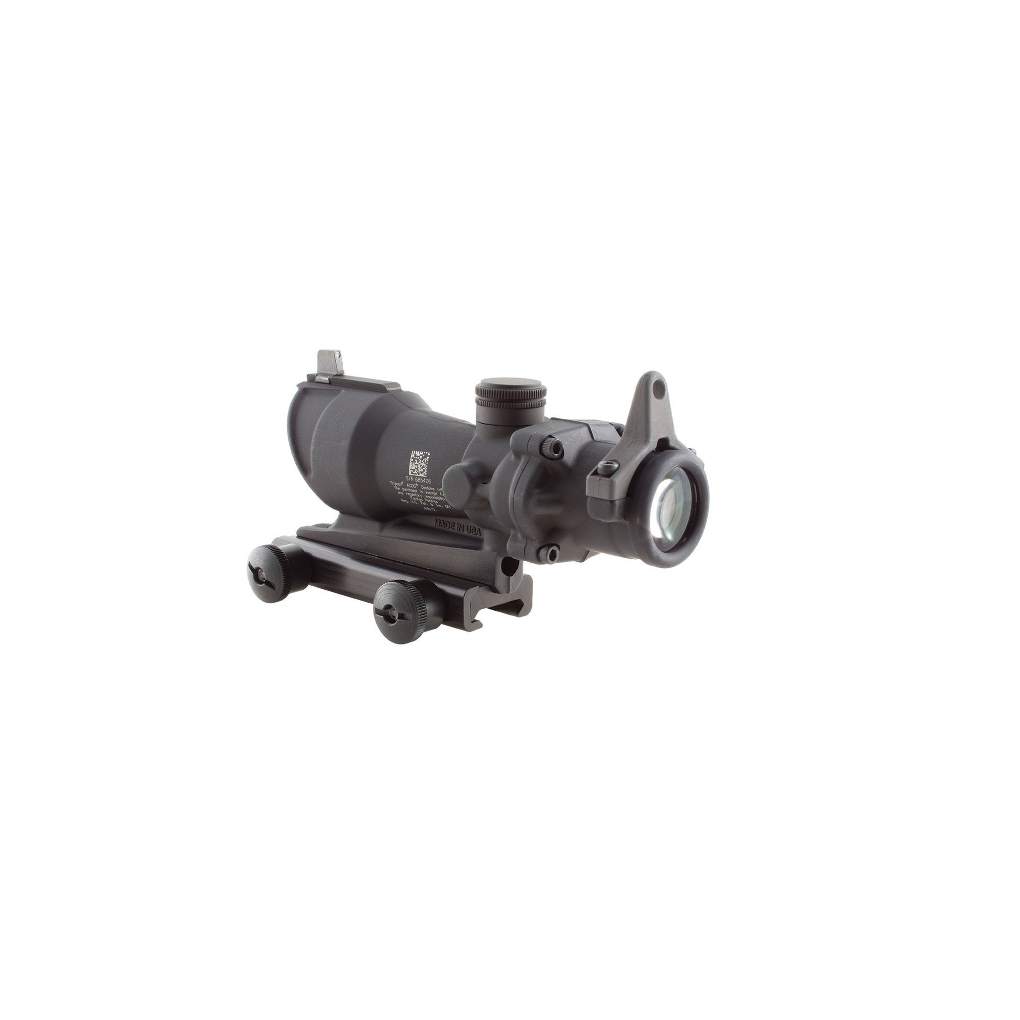 Trijicon ACOG® 4x32 tritija tēmēklis, dzintara krāsas krustveida tēmēklis .223 BDC tēmēklis + BUIS