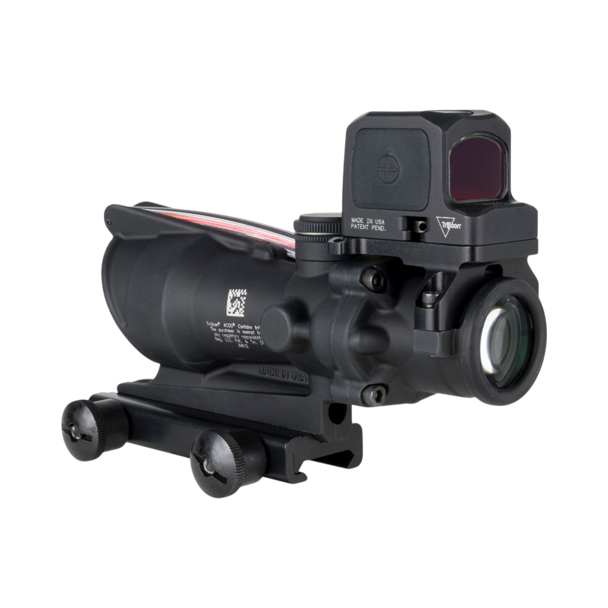 Trijicon ACOG® 4x32, D.I. Red Chevron .223 Reticle, Colt Knob Mount & 3.25 MOA Red RCR