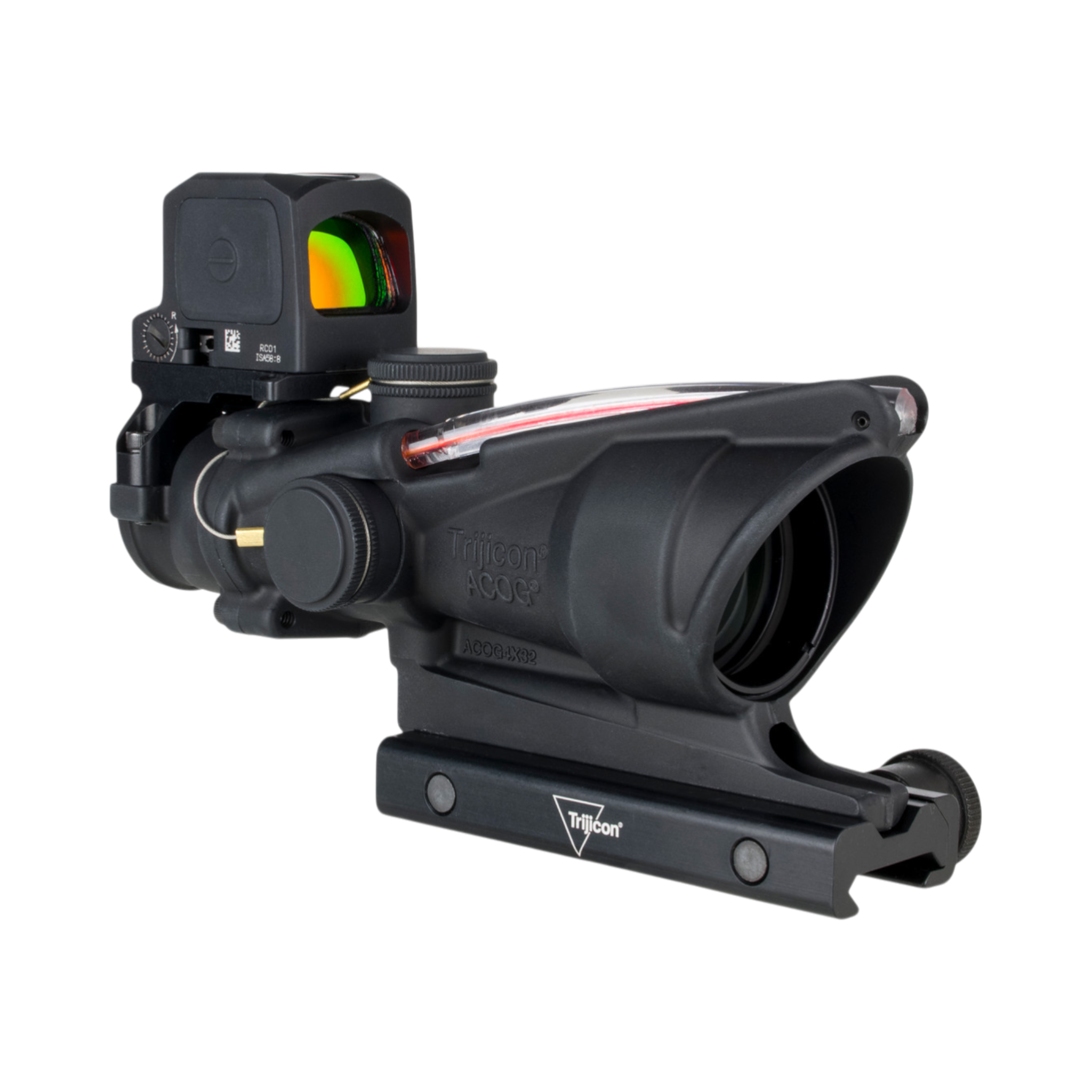 Trijicon ACOG® 4x32, D.I. Red Chevron .223 Reticle, Colt Knob Mount & 3.25 MOA Red RCR