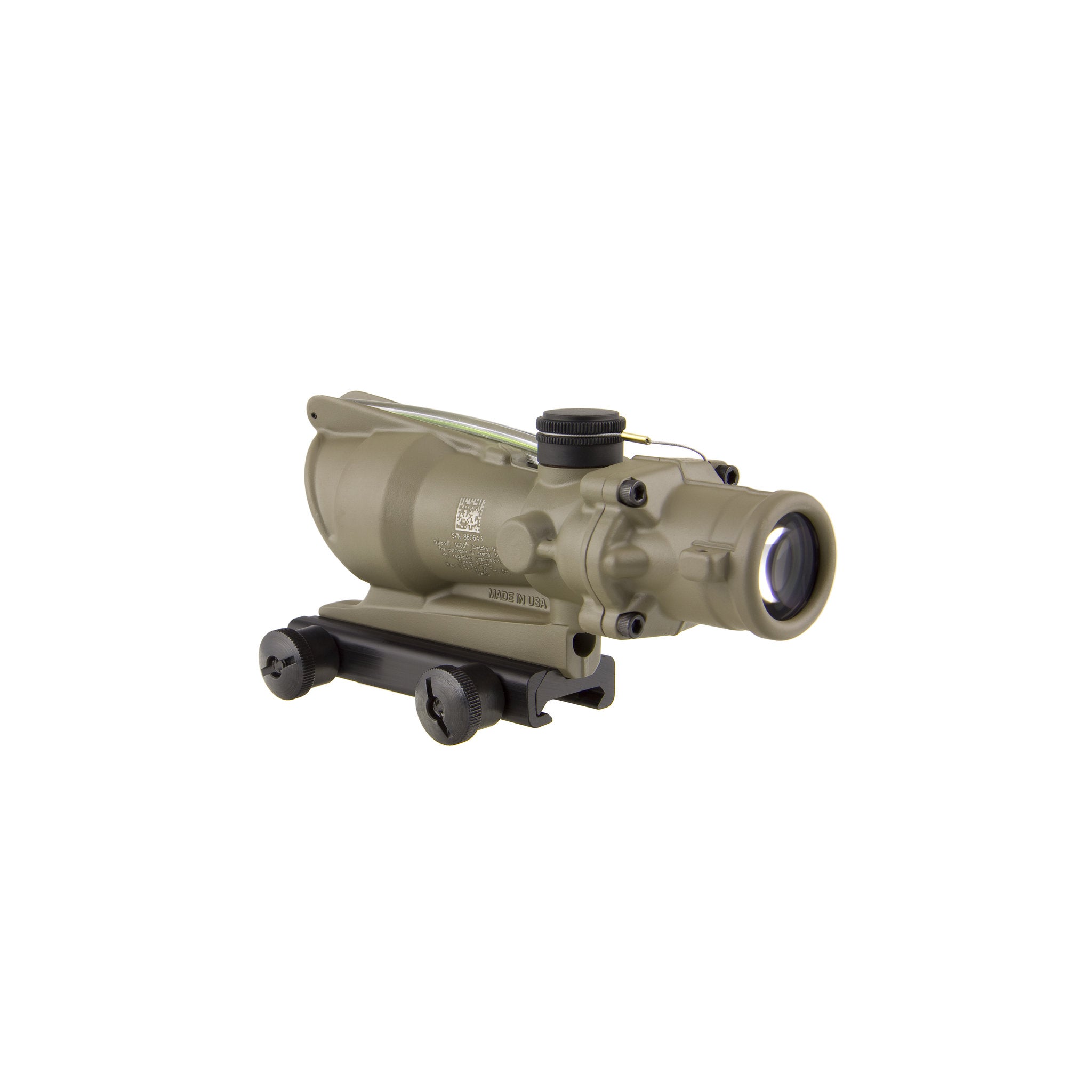 Trijicon ACOG® 4x32 BAC Riflescope, Dual Illum. Green Chevron .223 BDC Reticle, CK FDE