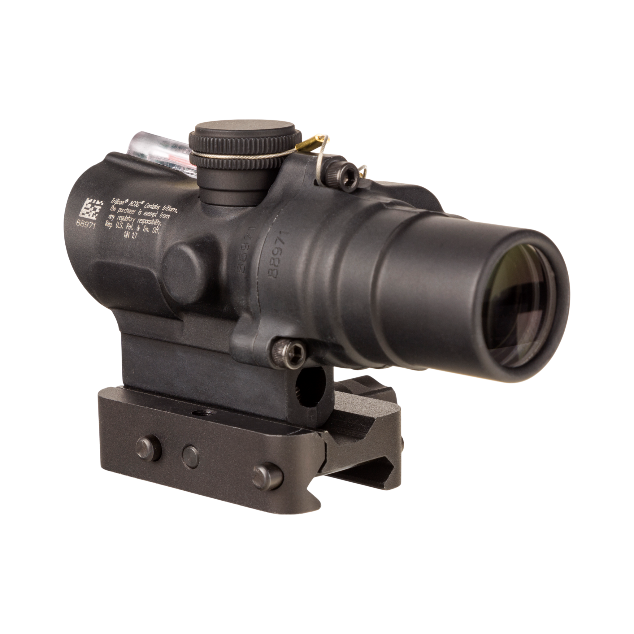 Luneta Trijicon 1,5x16S Compact ACOG®, podwójne podświetlenie. Siatka celownicza RTR 9 mm PCC z mocowaniem Q-LOC