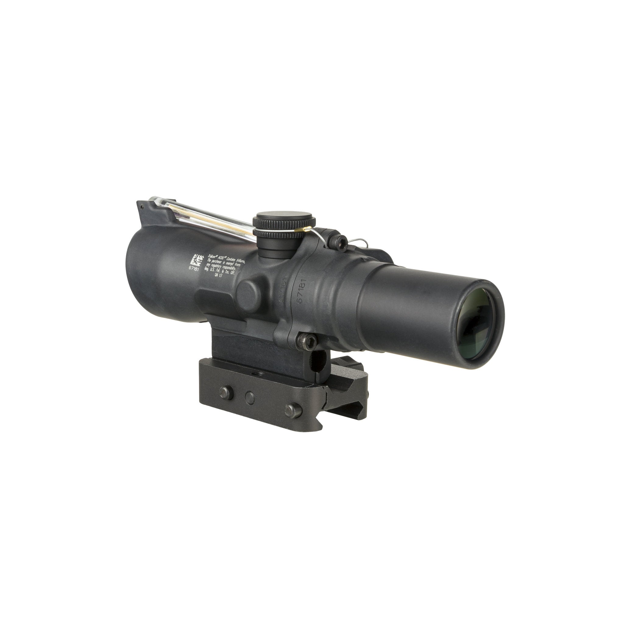 Luneta Trijicon 1,5x24 Compact ACOG®, podwójne podświetlenie. Pomarańczowa siatka celownicza 8 MOA z mocowaniem Q-LOC.