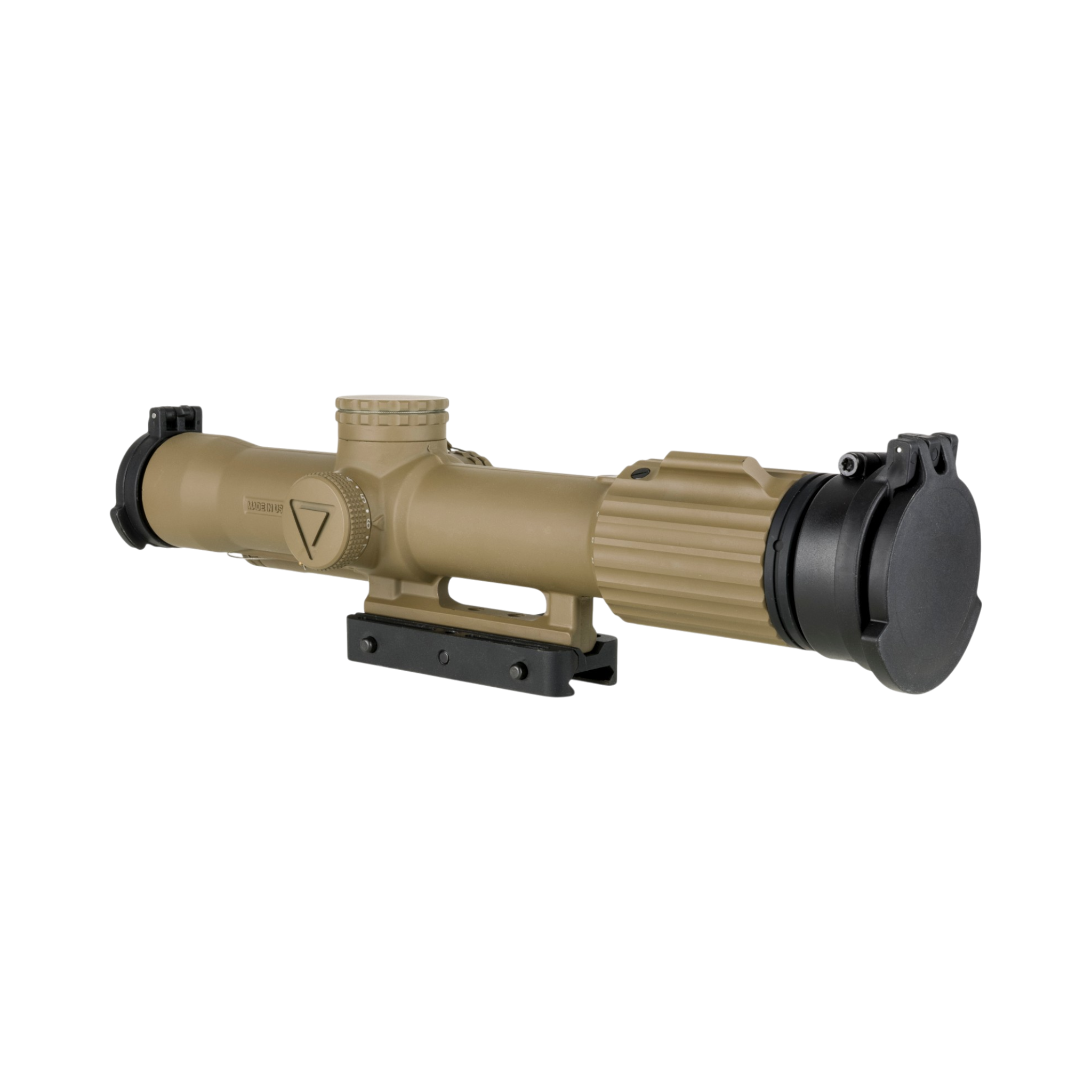 VCOG® 1-8x28 Riflescope, Red MRAD Crosshair Dot Ret, Flipcaps, w/ Q-LOC Mount, FDE