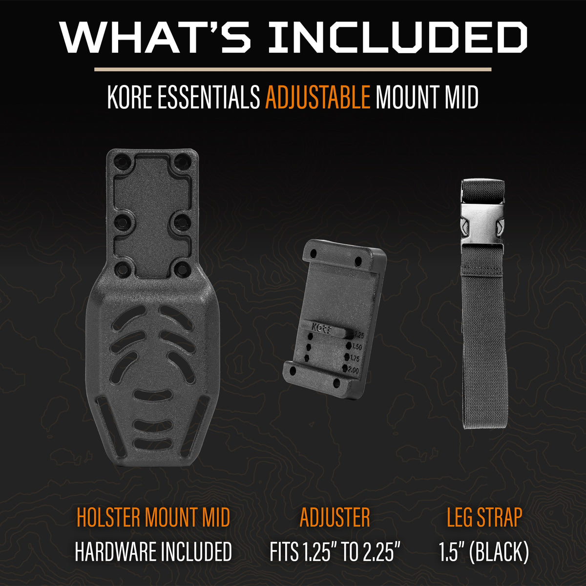 Kore Holster Mount Mid - Adjustable Mid-ride Holster Mount