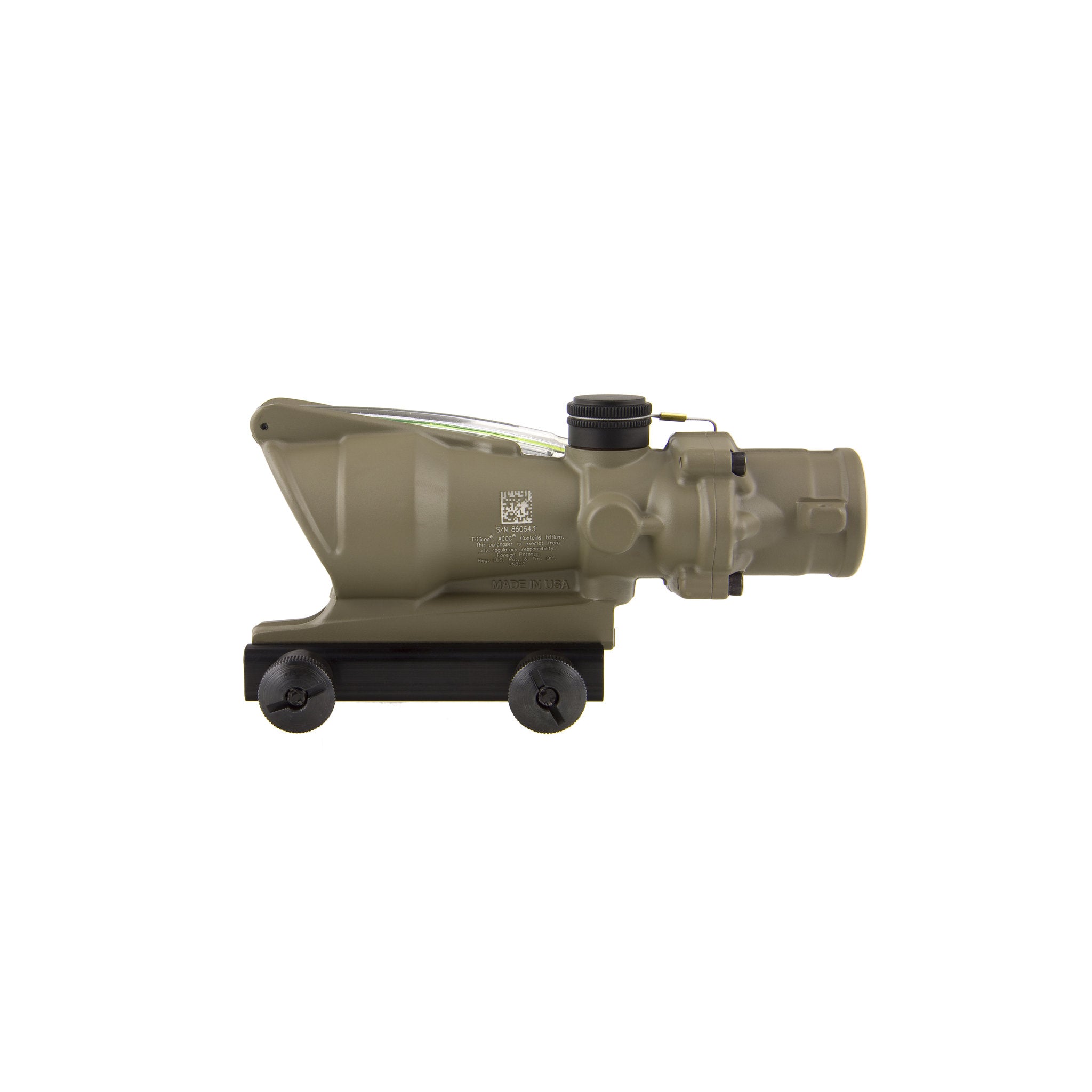 Trijicon ACOG® 4x32 BAC rifle scope, kahekordne valgustatus. Roheline Chevron .223 BDC sihtimismärk, CK FDE