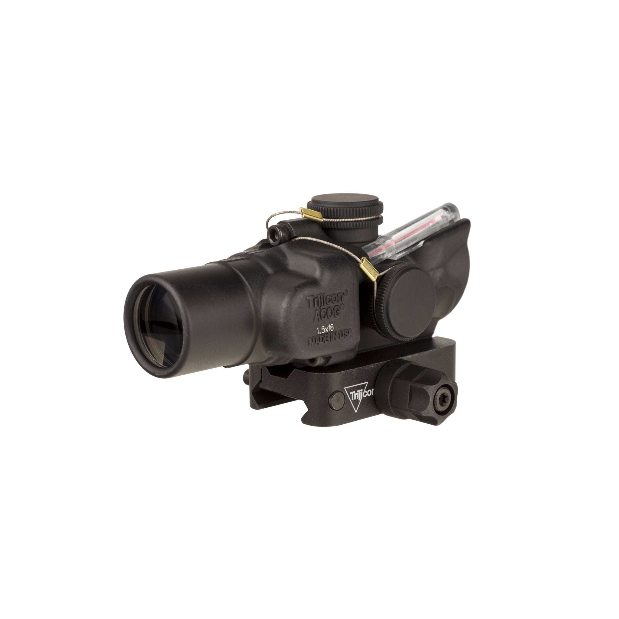 Trijicon 1,5x16S kompaktne ACOG® sihik madala kõrgusega, kahepoolne valgustamine, punane ring ja 2 MOA punkt koos Q-LOC kinnitusega