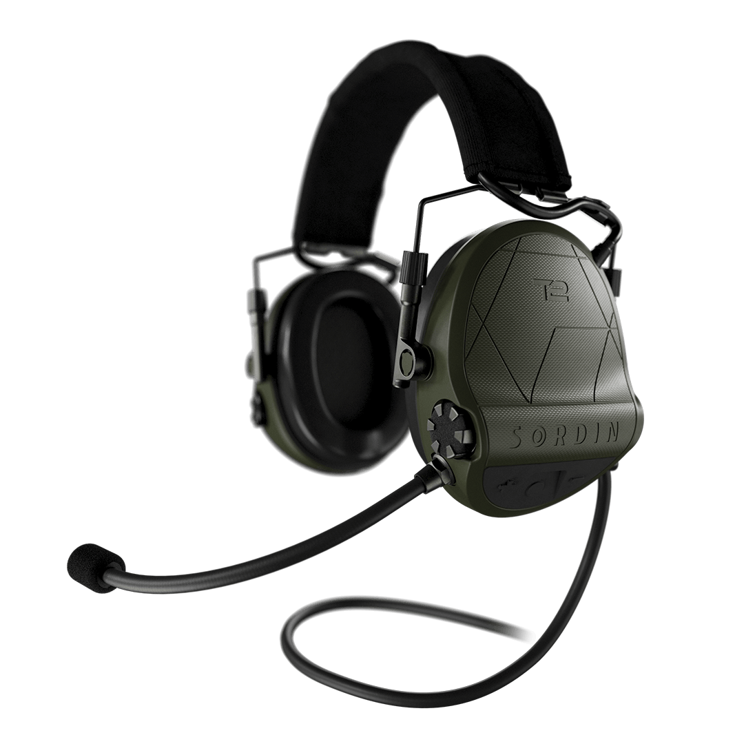 Sordin Supreme T2 CC žalia galvos juosta iš tekstilės Memory Foam 304006-12P)