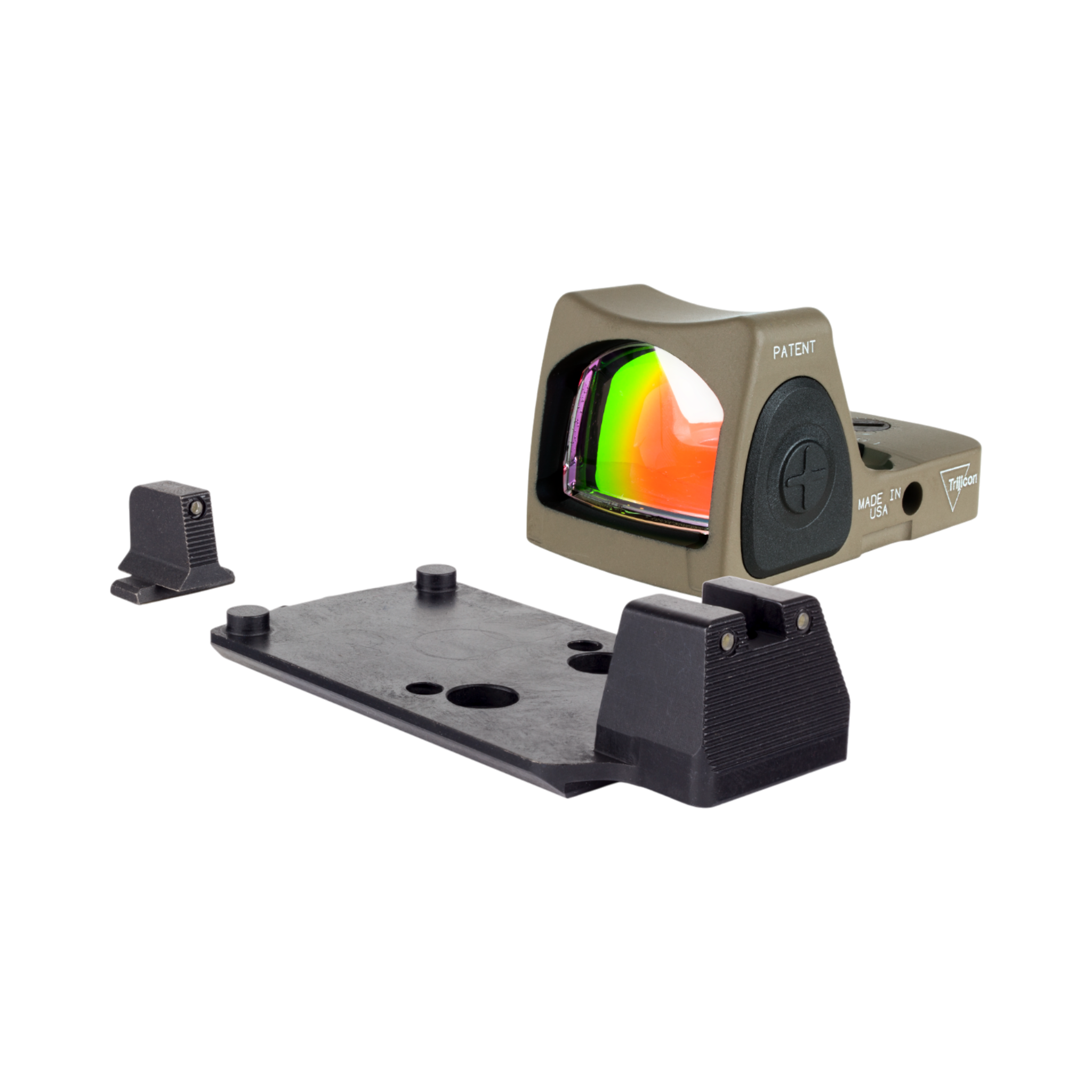 Trijicon Dual Defense™ rinkinys – 3,25 MOA raudonas taškas RMR® Type 2 FDE + juodi/žali taikikliai Sig M17/M19