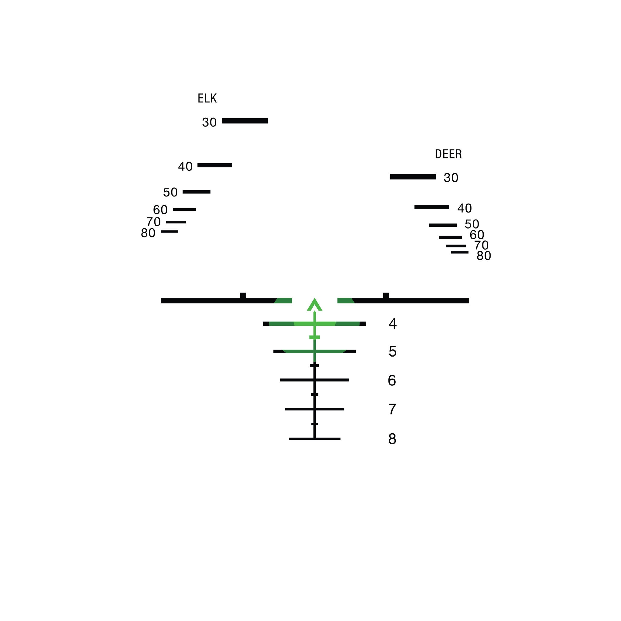 Trijicon 3x24 XB Compact ACOG® arbaleto taikiklis, dvigubas apšvietimas. Žalias 340-400 fps tinklelis su Q-LOC tvirtinimu