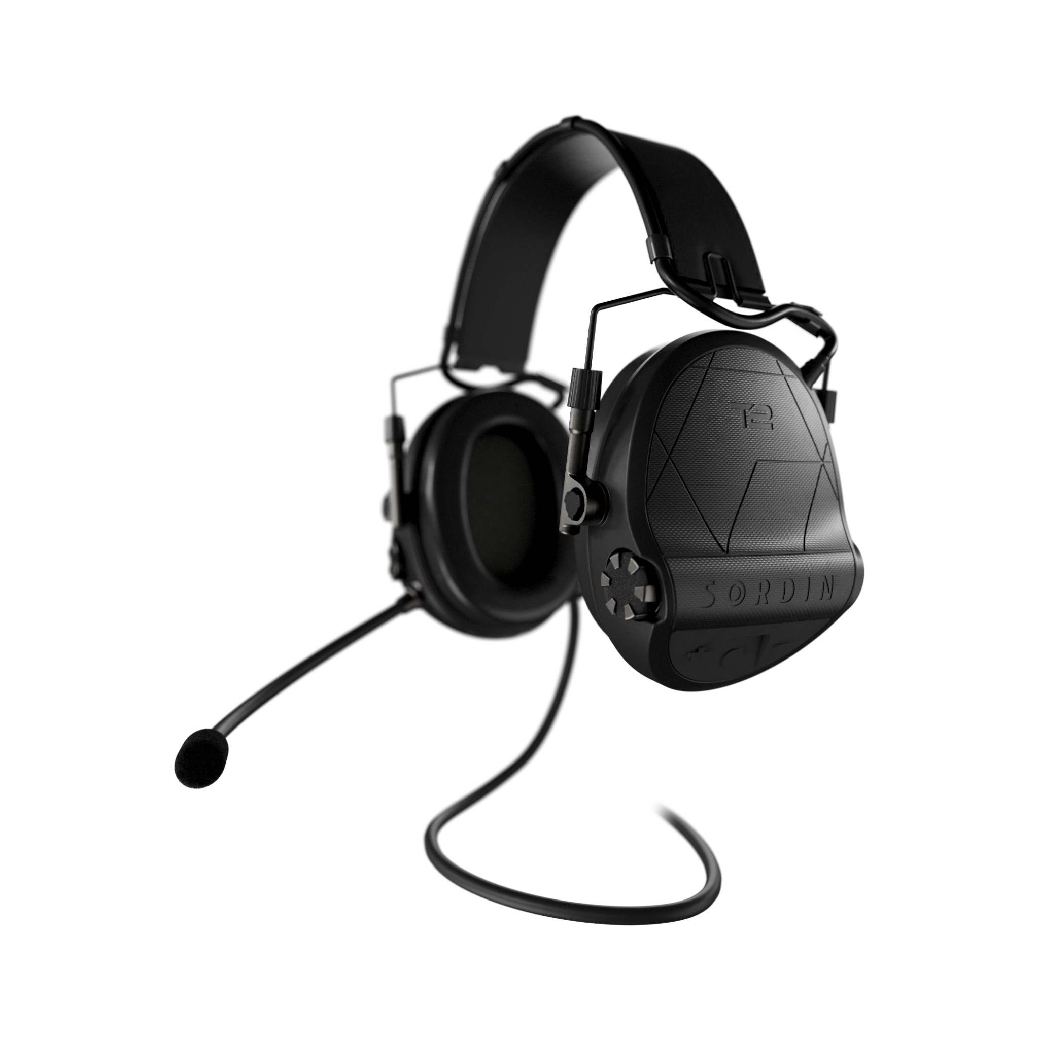 Sordin Supreme T2 CC labās puses melna galvas lente ar ādas Memory Foam 305004-10P)