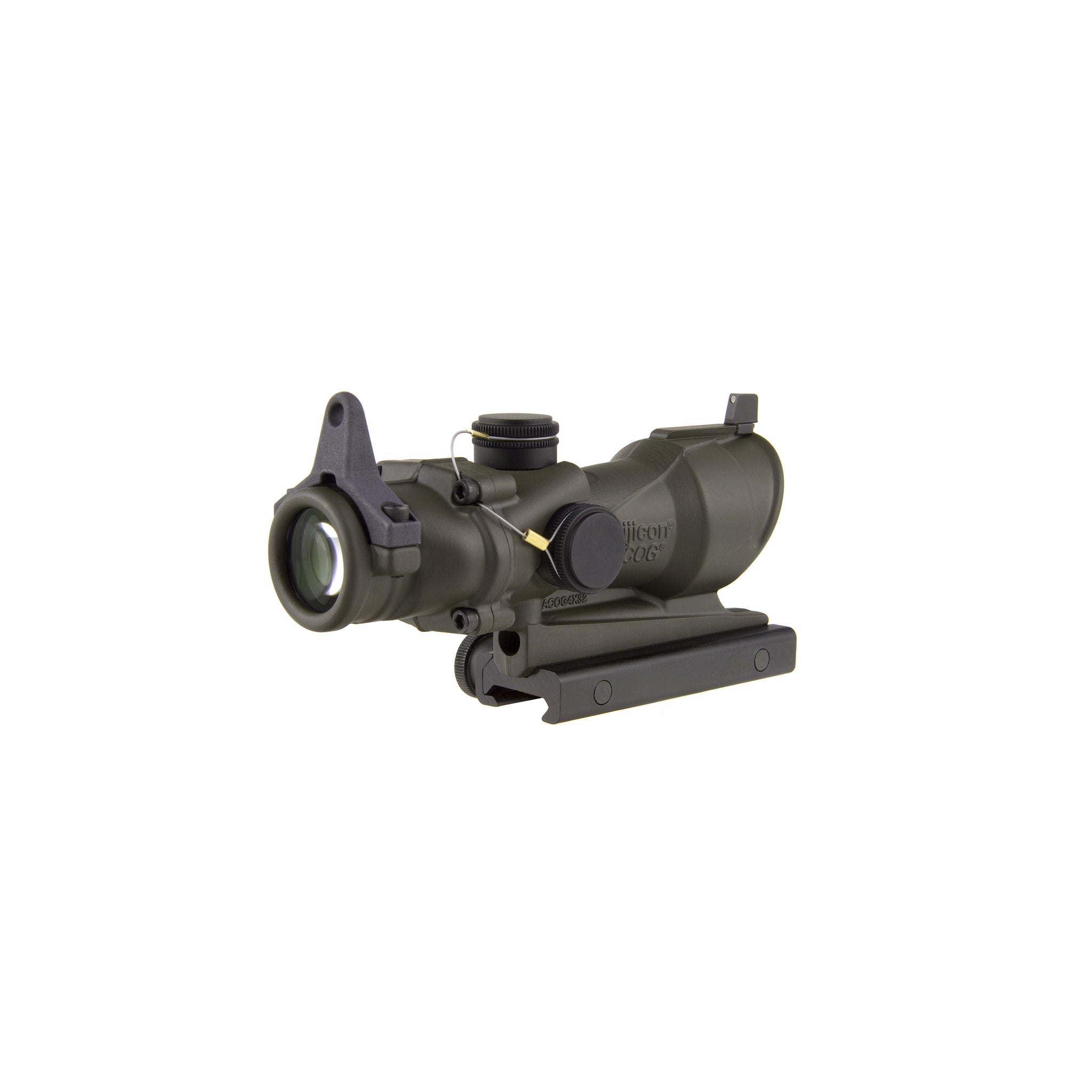 Trijicon ACOG® 4x32 tritija tēmēklis, dzintara krāsas krustveida tēmēklis .223 BDC tēmēklis + BUIS, CK ODG