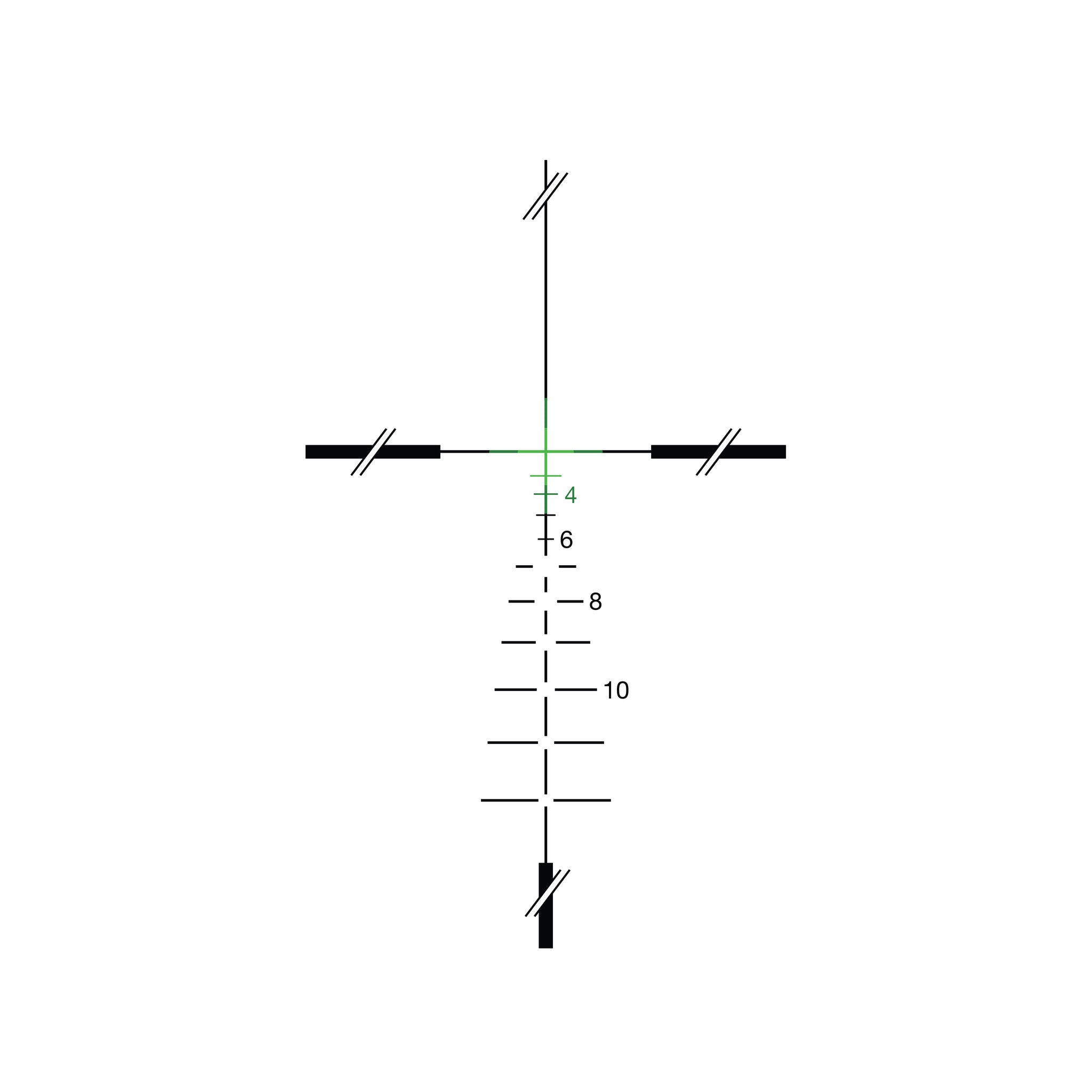 Trijicon ACOG® 3,5x35 BAC tēmēkļi, divkāršs apgaismojums. Zaļš krustveida tēmēklis .308 BDC tēmēkļa skala