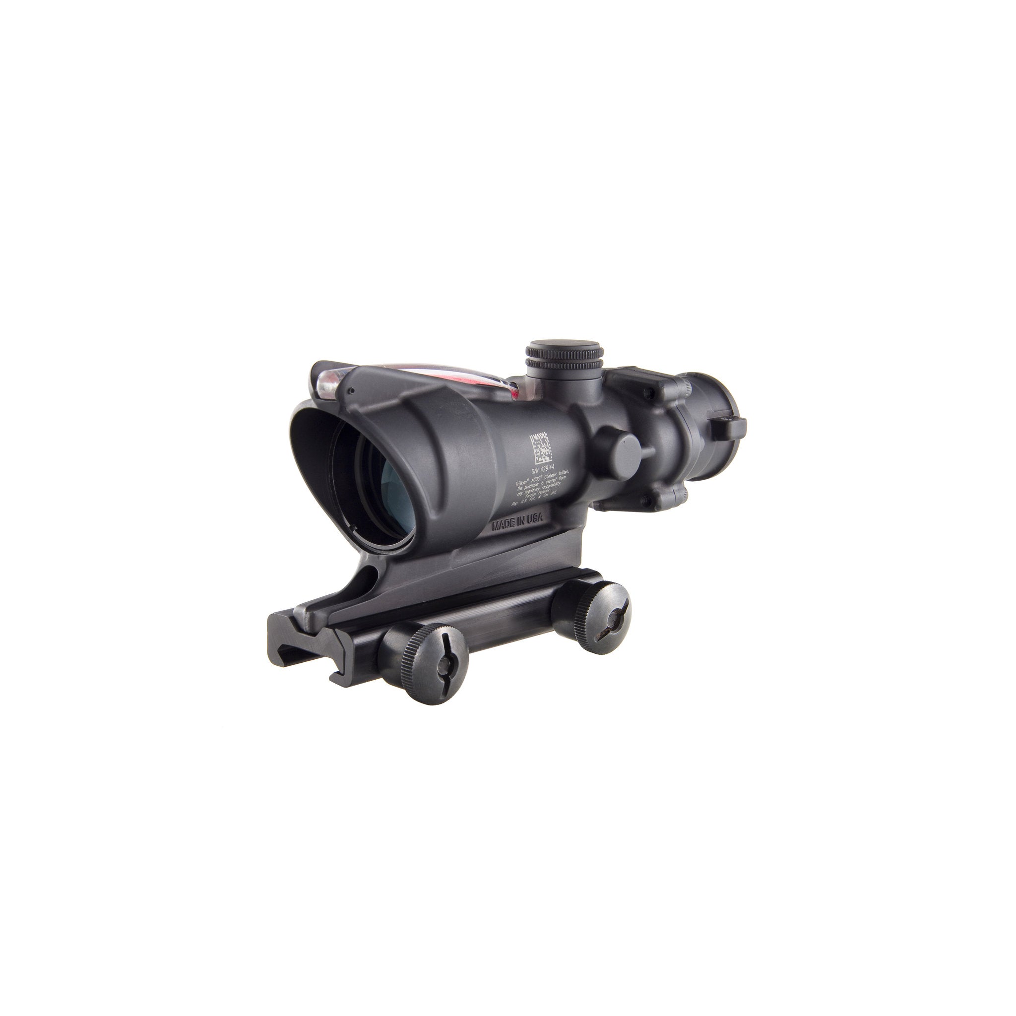 Trijicon ACOG® 4x32 BAC tēmēkļi, divkārša apgaismojuma sarkans krustveida tēmēkļi .223 BDC tēmēkļi
